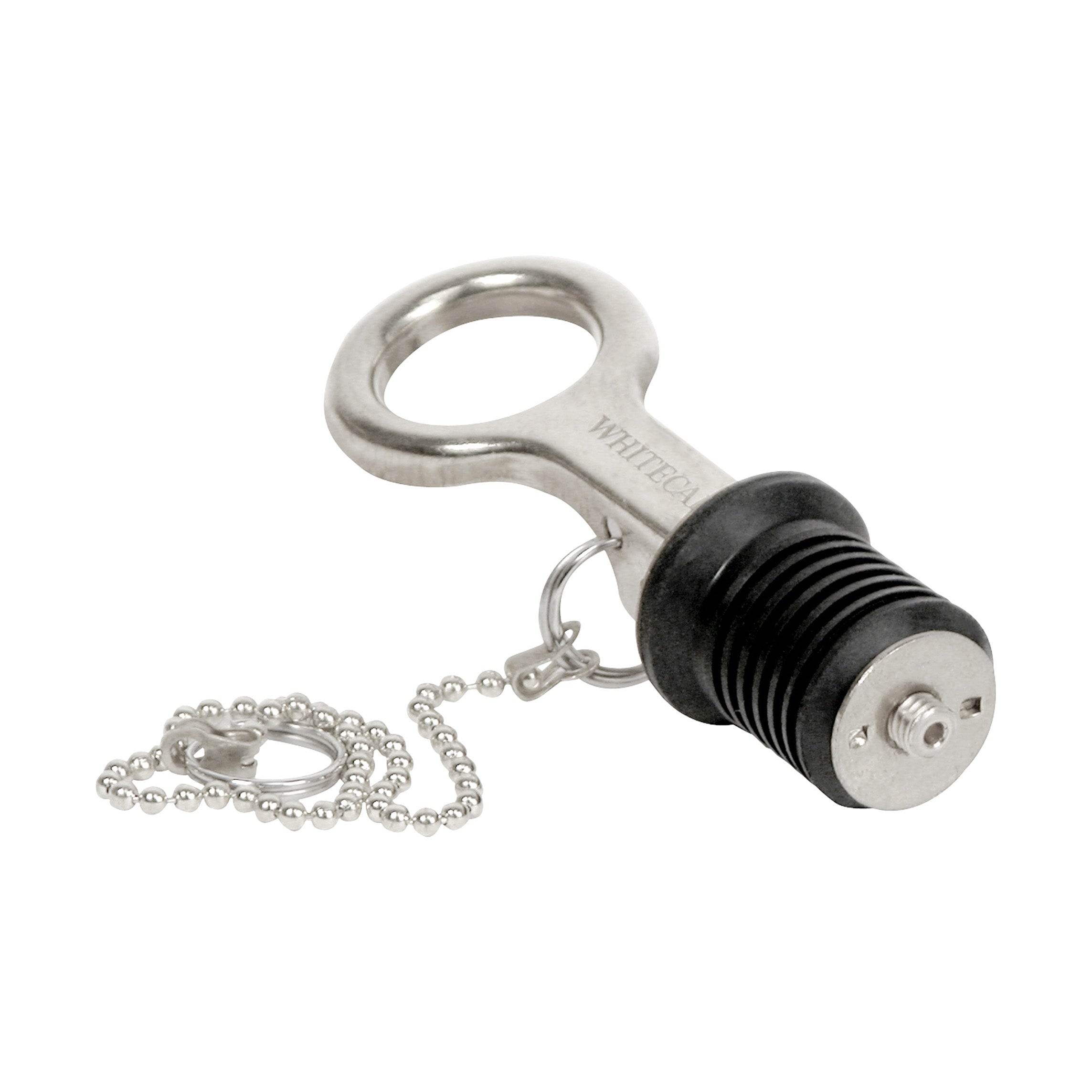 Whitecap S-0206 S-0209 Snap Lever Bailer Plugs with 8 Inch Chain Aluminum Brass