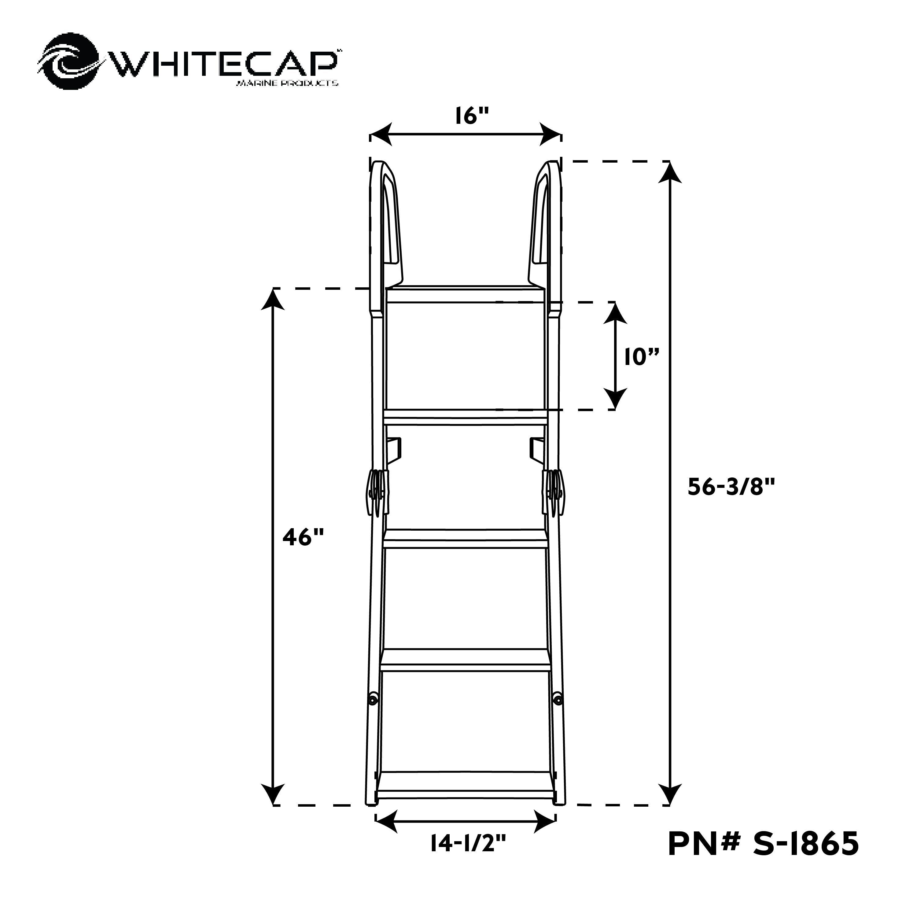 Whitecap S-1865 Aluminum Folding Pontoon Ladder - 4 Step
