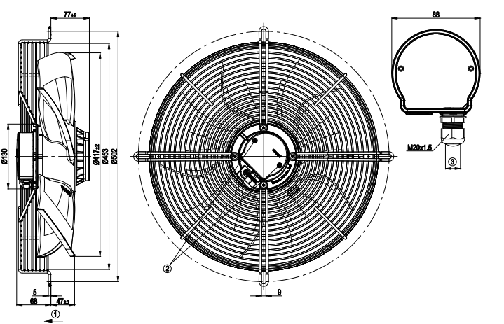 S4D420-AU02-03 Ebmpapst 400VAC 50/60HZ 0.37A 0.65A