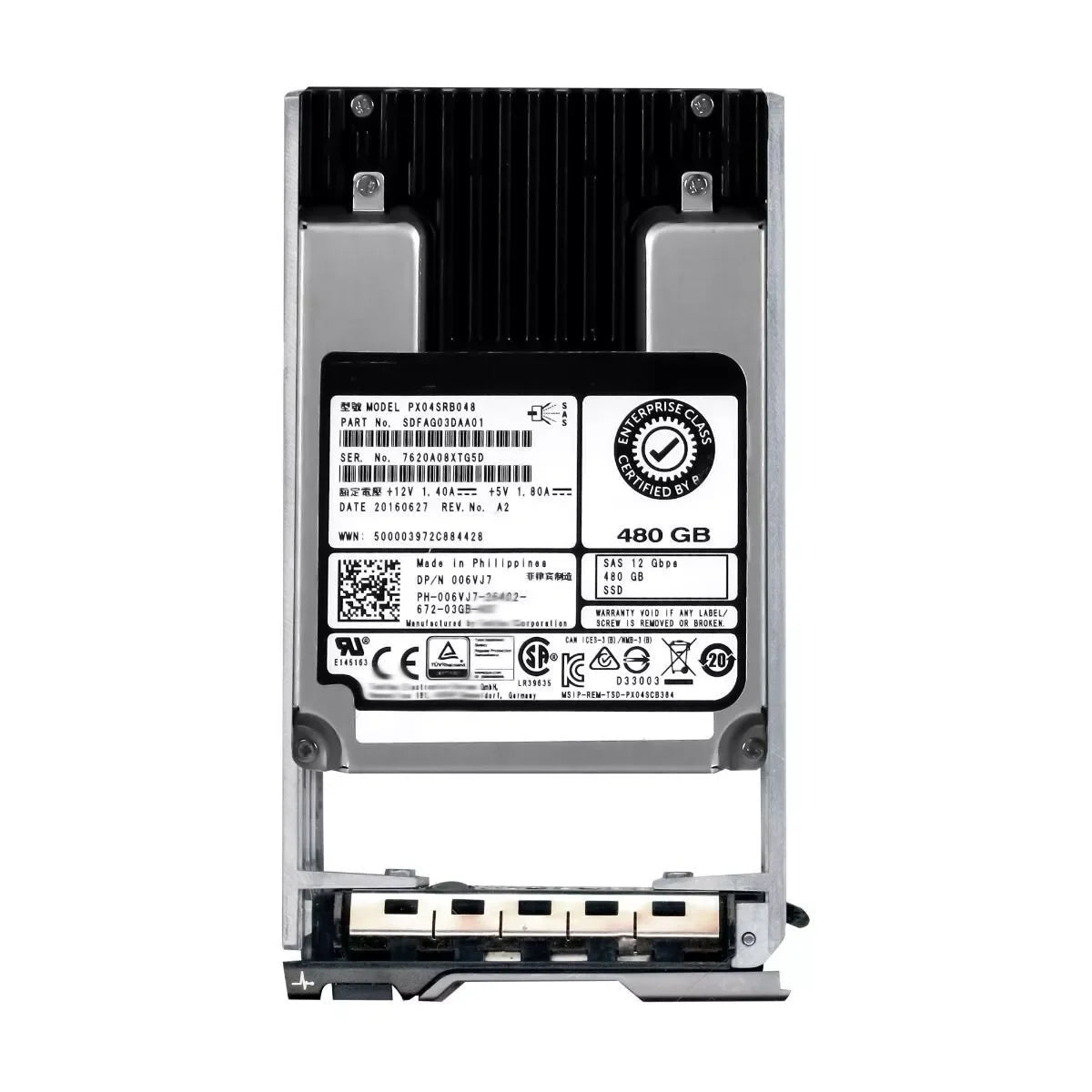 XP6MK 0XP6MK Compellent 480gb Sas 2.5inch 12g Ssd for Server With Tary