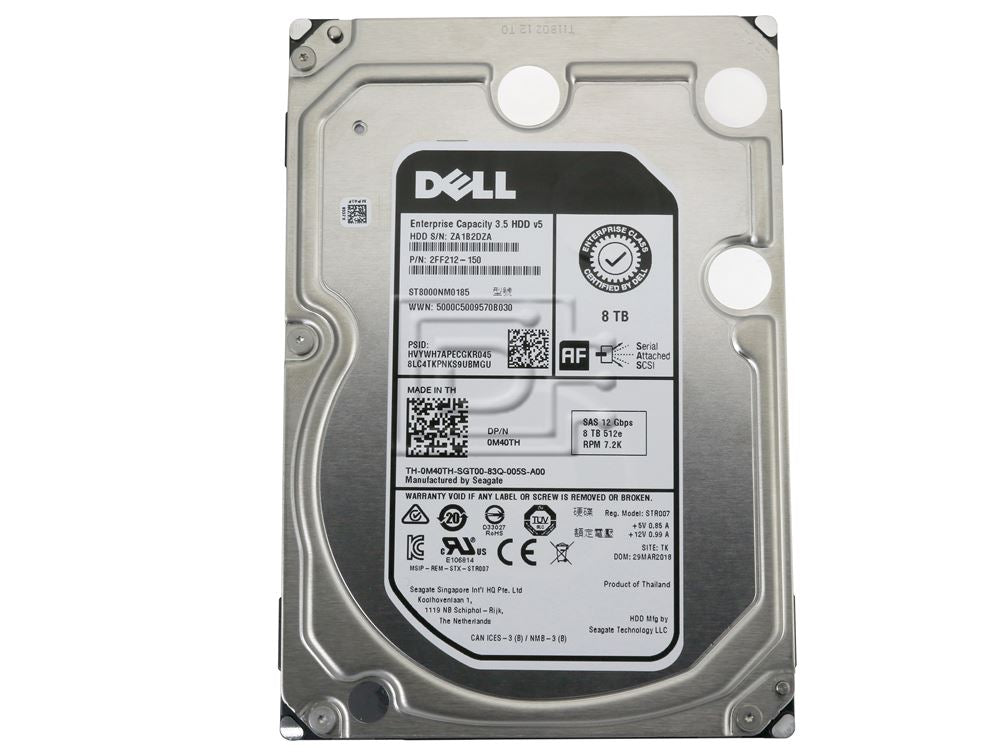 Dell M40TH VFP4M Seagate ST8000NM0185 8TB SAS 3.5in 7.2K HDD ME4