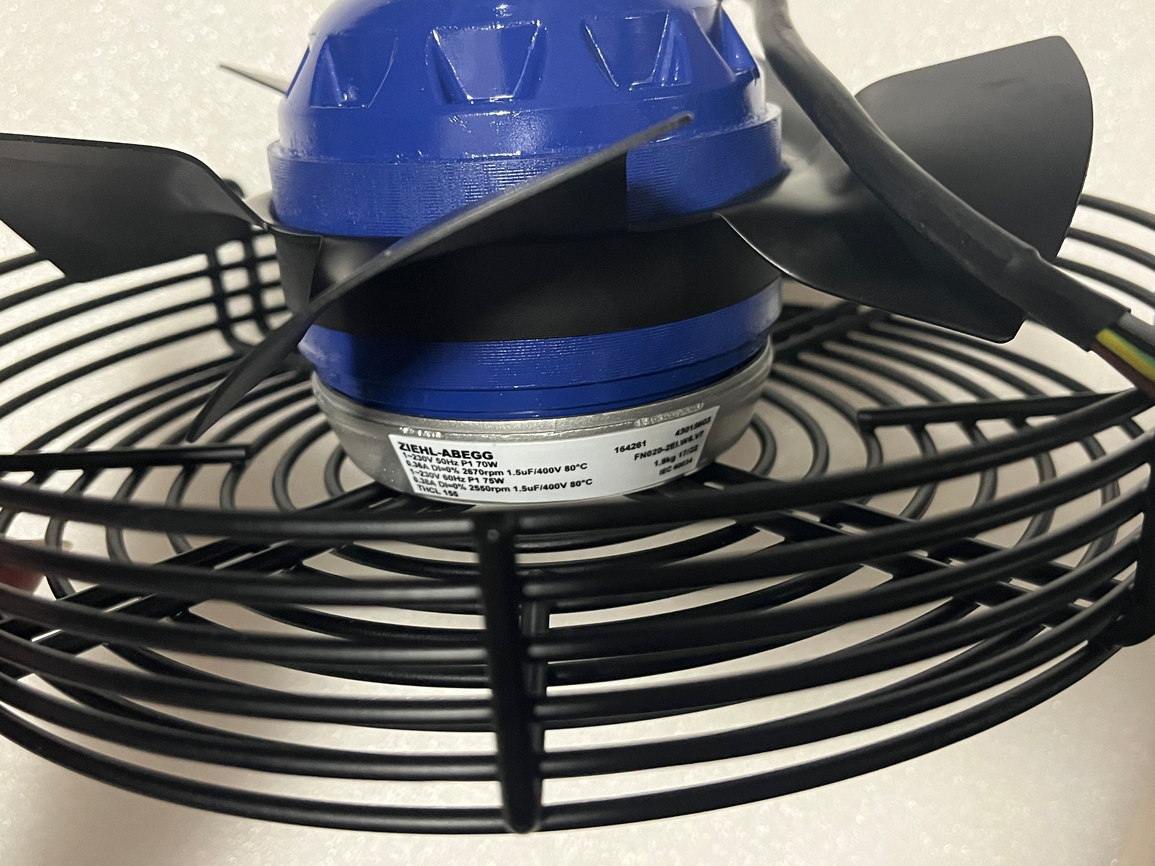 FN020-2EI.W6.V7 ZIEHL-ABEGG Axial Fan 0.075kW 230V 0.37A