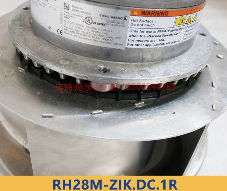 Brand new RH28M-ZIK.DC.1R ZIEHL-ABEGG centrifugal fan 3-380/480V 50/60HZ 0.96kW
