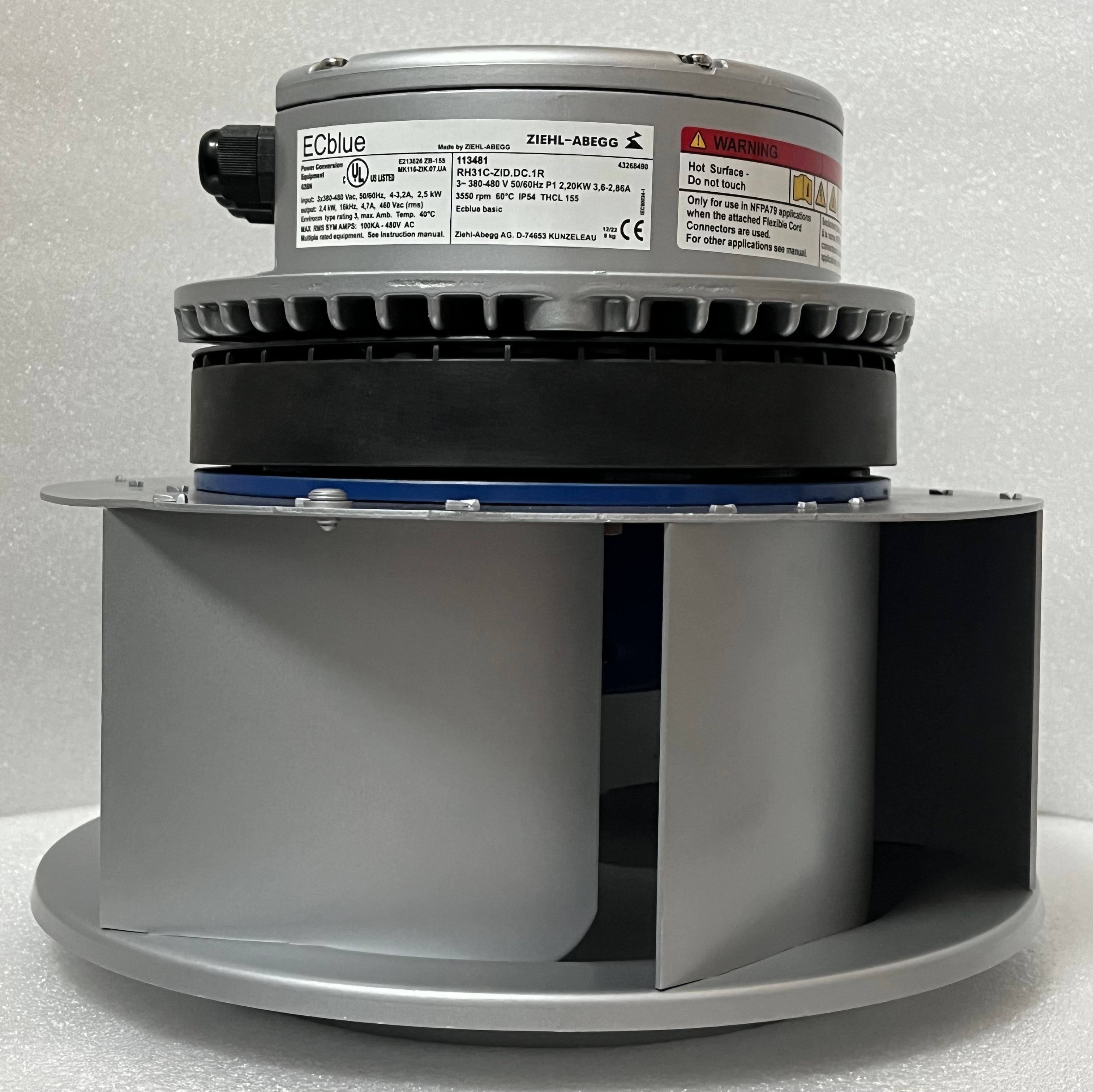 RH31C-ZID.DC.1R ZIEHL-ABEGG centrifugal fan 380V-480V 2200W 3.6/2.85A