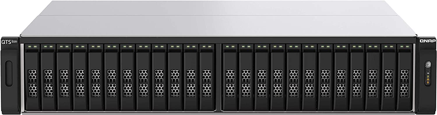 QNAP TS-h2490FU-7302P-128G 24 Bay Dual Node NAS with One Dual-Port 25GbE SmartNIC Ports and 1100W Redundant PSU