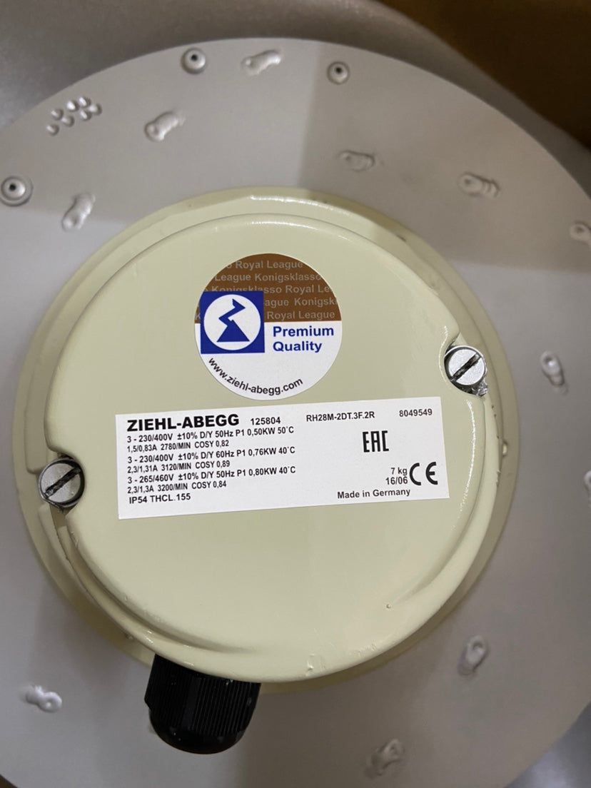 RH28M-2DT.3F.2R ZIEHL-ABEGG centrifugal fan 0.86W 3-460V 1.3A