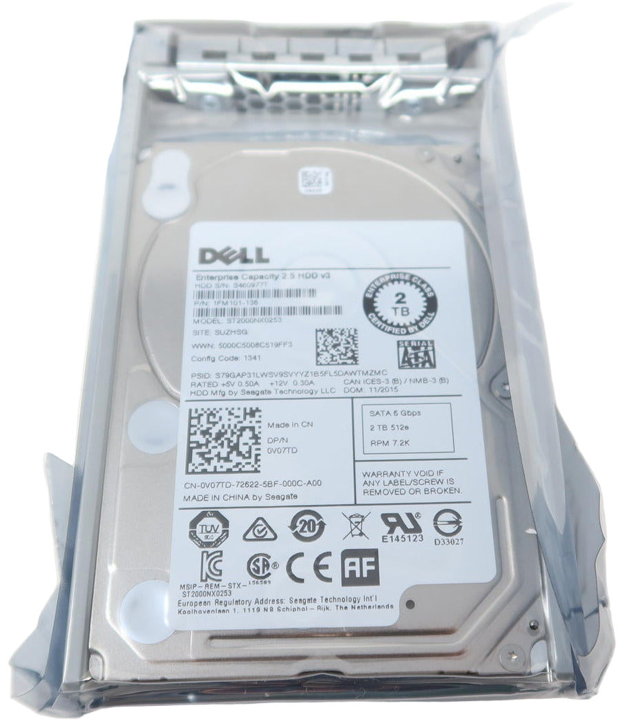 Dell 0V07TD - 2TB SATA 2.5-Inch Enterprise HDD Label | Alo Tech Solutions