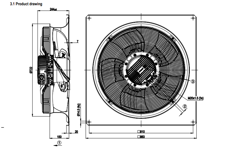 W3G650-CK02-03 EBMpapst Axial Fan
