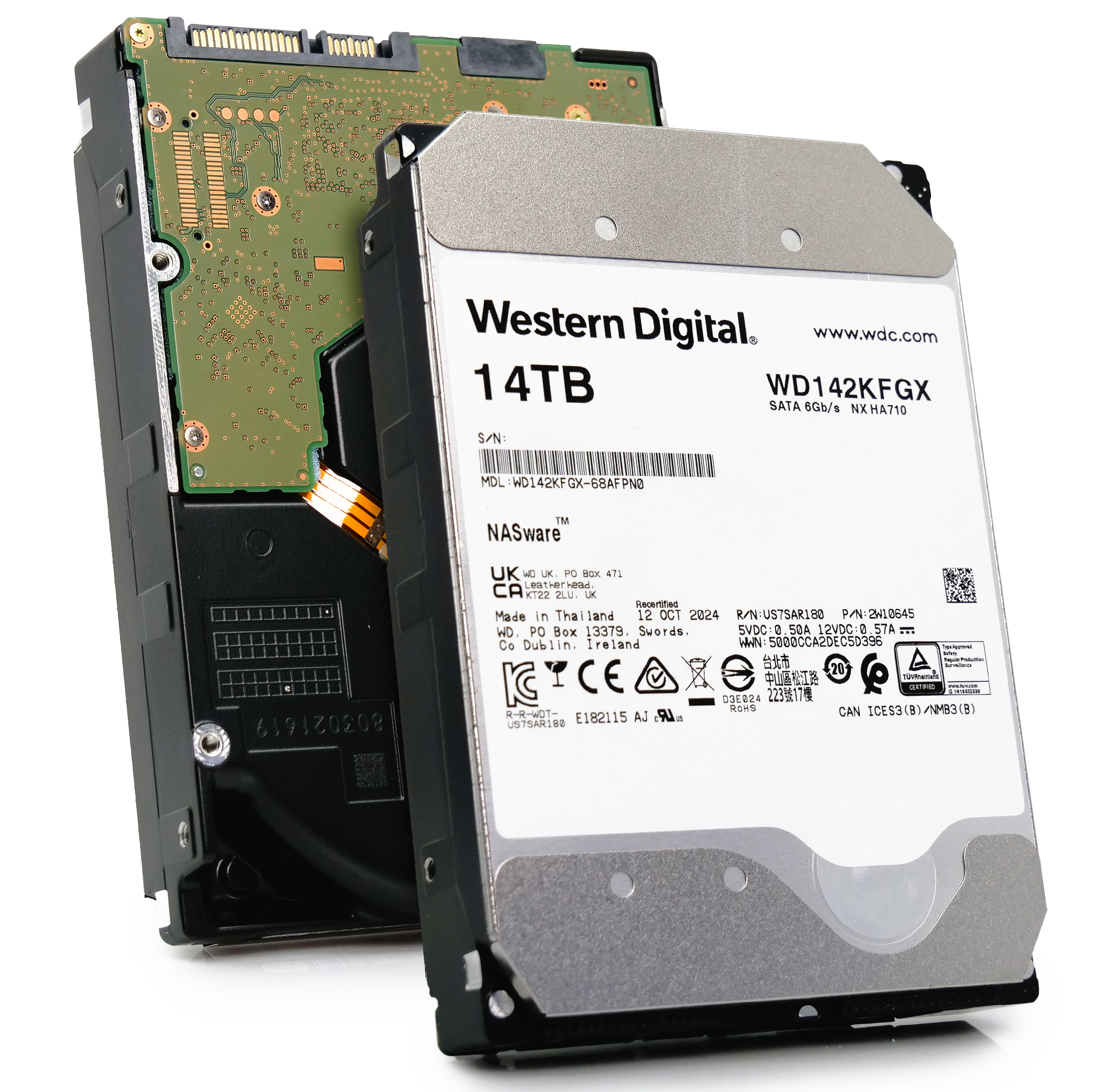 Western Digital Red Pro WD142KFGX 14TB 7.2K RPM SATA 6Gb/s 512e 3.5in Hard Drive
