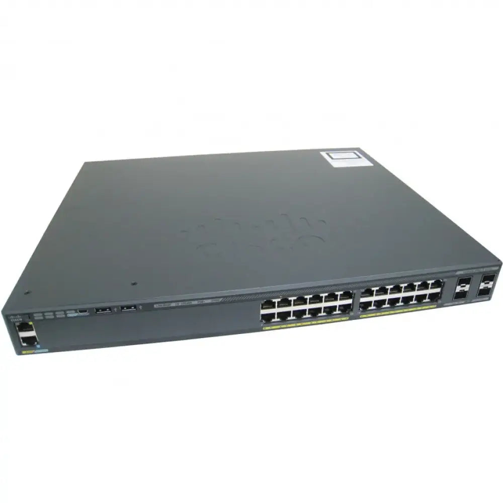 Cisco Catalyst 2960X 24-Port PoE+ Gigabit Switch WS-C2960X-24PS-L 370W 4x SFP LAN Base - Refurbished