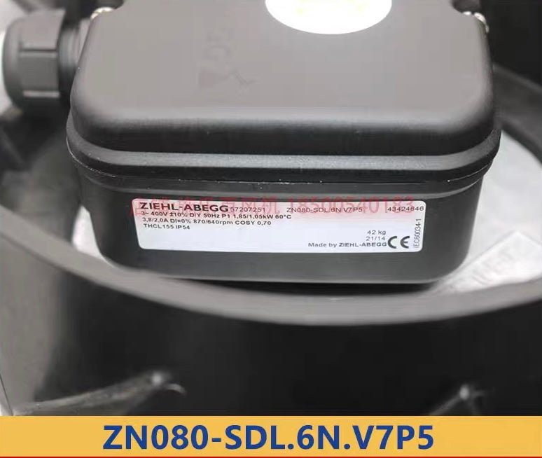 ZN080-SDL.6N.V7P5 ZIEHL-ABEGG Axial Fan 3~380/480V 1.85/1.05kW 3.8/2.0A 870/640rpm 50/60Hz