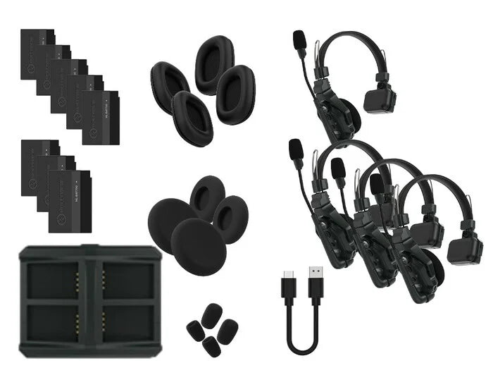 Hollyland Solidcom C1-4S Full Duplex Wireless Intercom System with 4 headsets