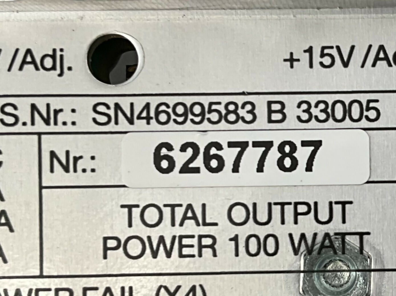 AC/DC POWER SUPPLY (04699583/4699583/6267787 SIEMENS/BENNING
