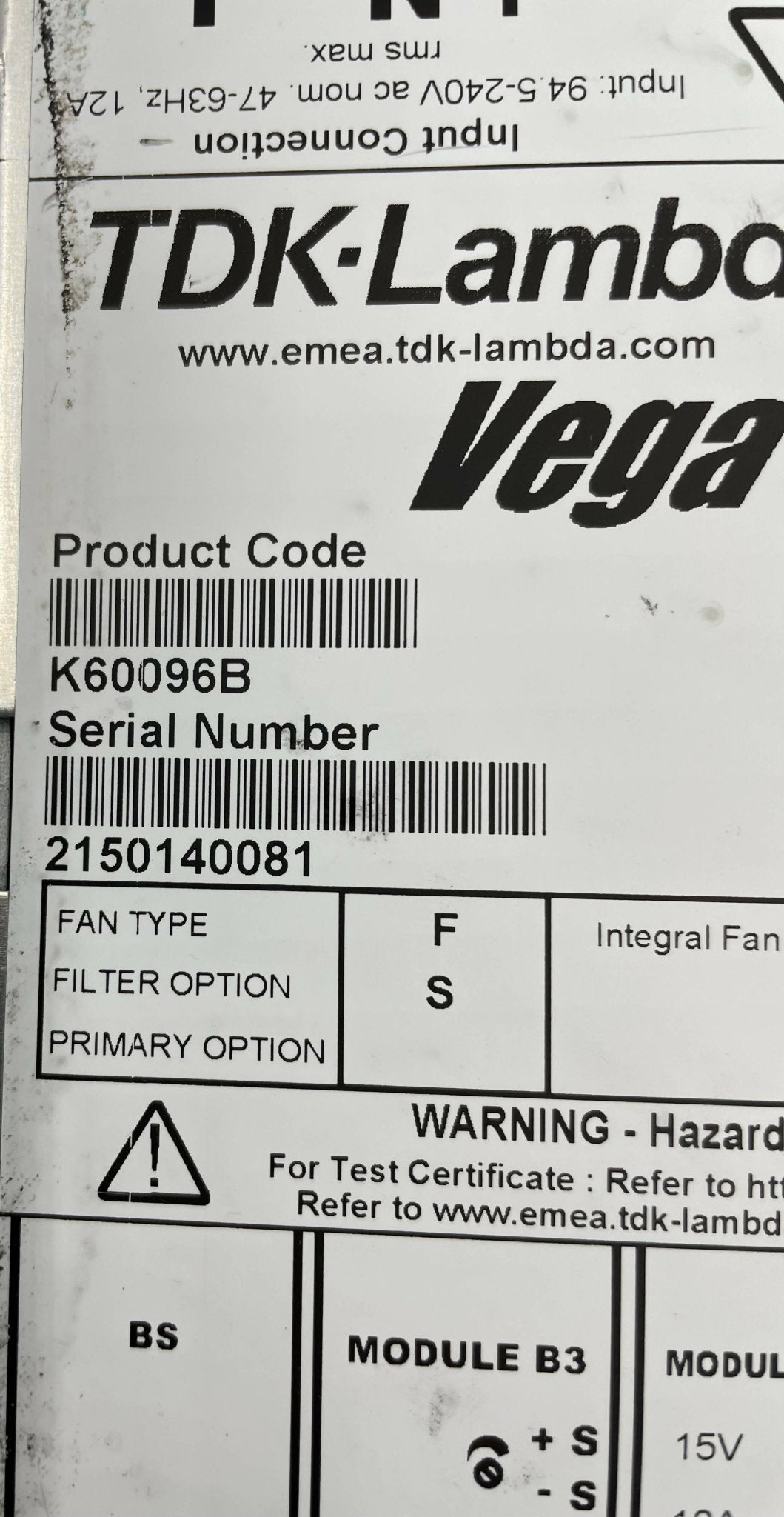 AC/DC VEGA650 POWER SUPPLY (K60096B/7755114/07755114 SIEMENS