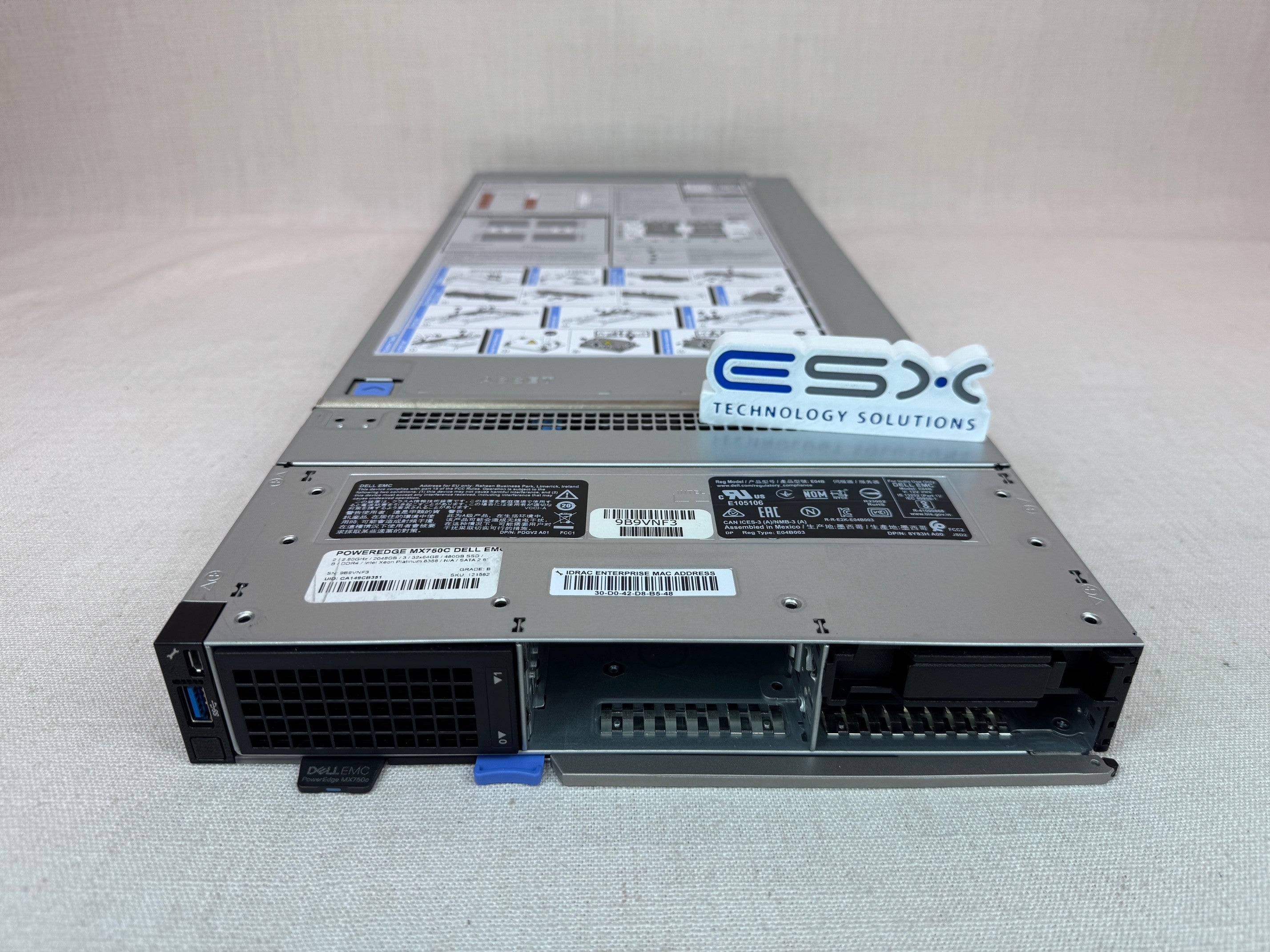 Dell PowerEdge MX750c 4x 2.5” Blade Server- 2x 12C Silver 4310 2.1GHz 128GB H755