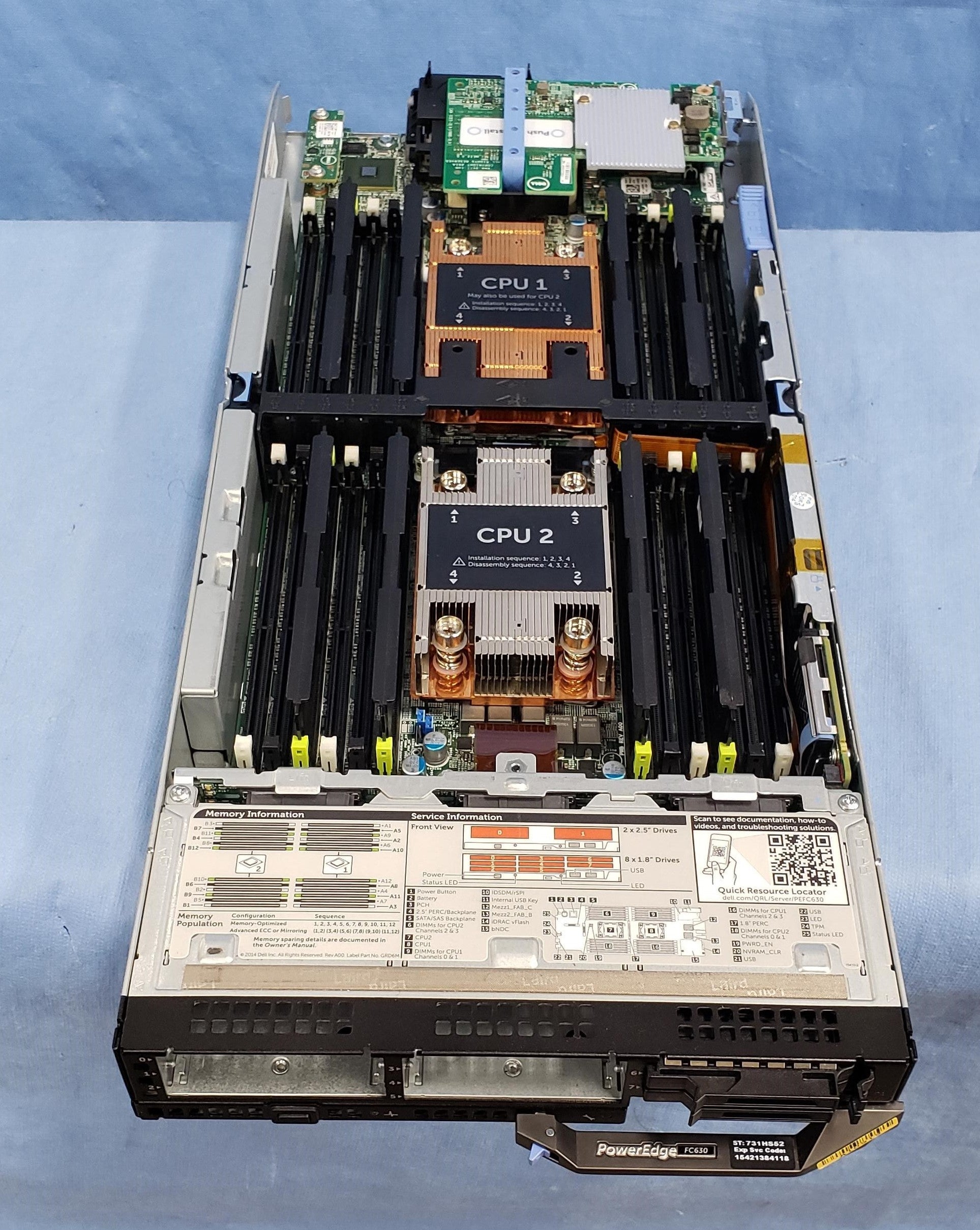 Dell PowerEdge FC630 8x 1.8” Blade Server 2x 10-Core E5-2660v3 256GB H730P 10G