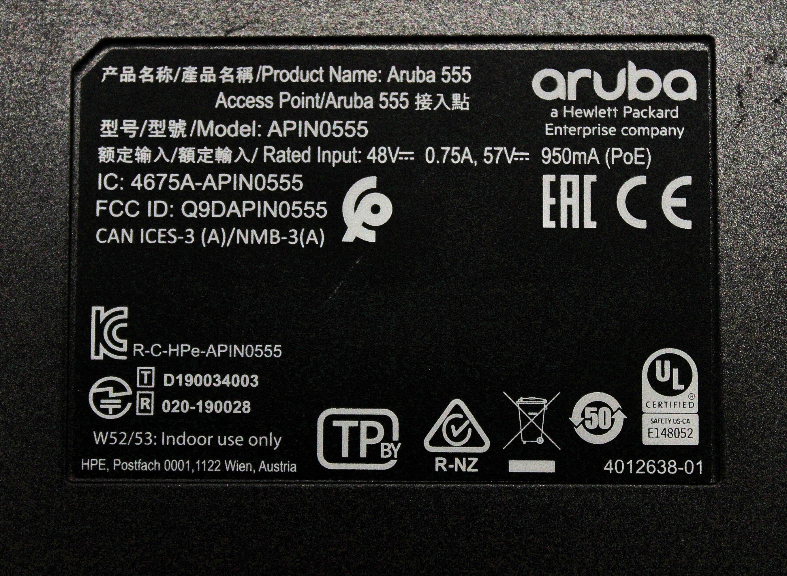 Aruba Networks AP-555 AP-555 (US) DUAL RADIO UNIFIED WIRELESS ACCESS P