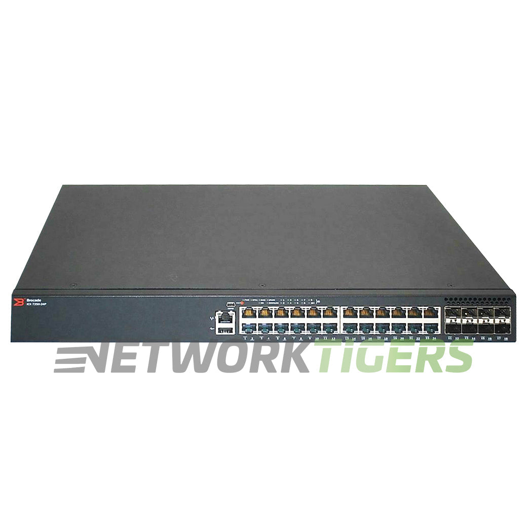 Ruckus Brocade ICX7250-24P-2X10G 24x 1GB PoE+ RJ45 8x SFP S-B Airflow Switch