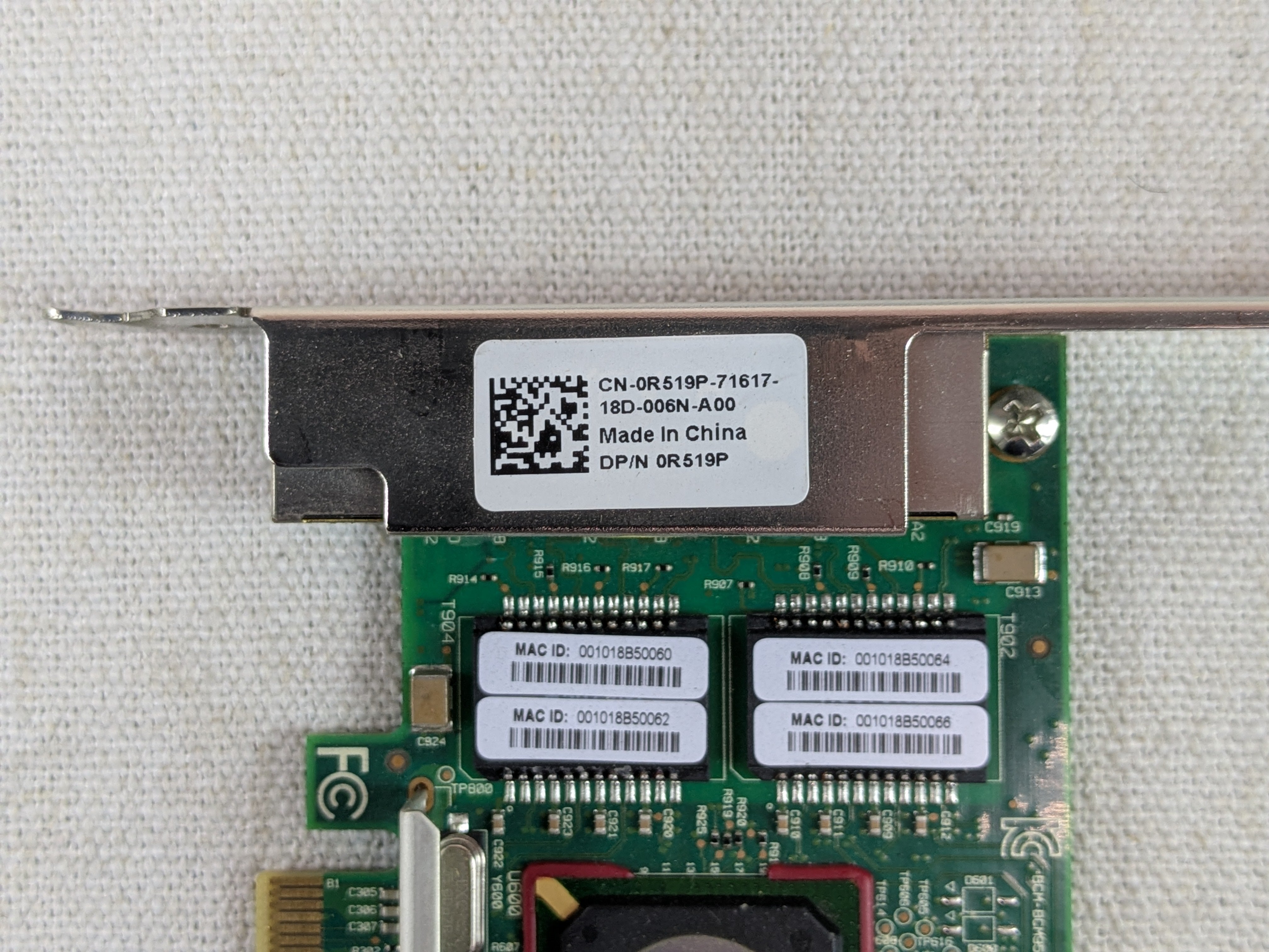 Dell R519P Broadcom 5709c Quad-Port Gbe PCIe NIC Full Height