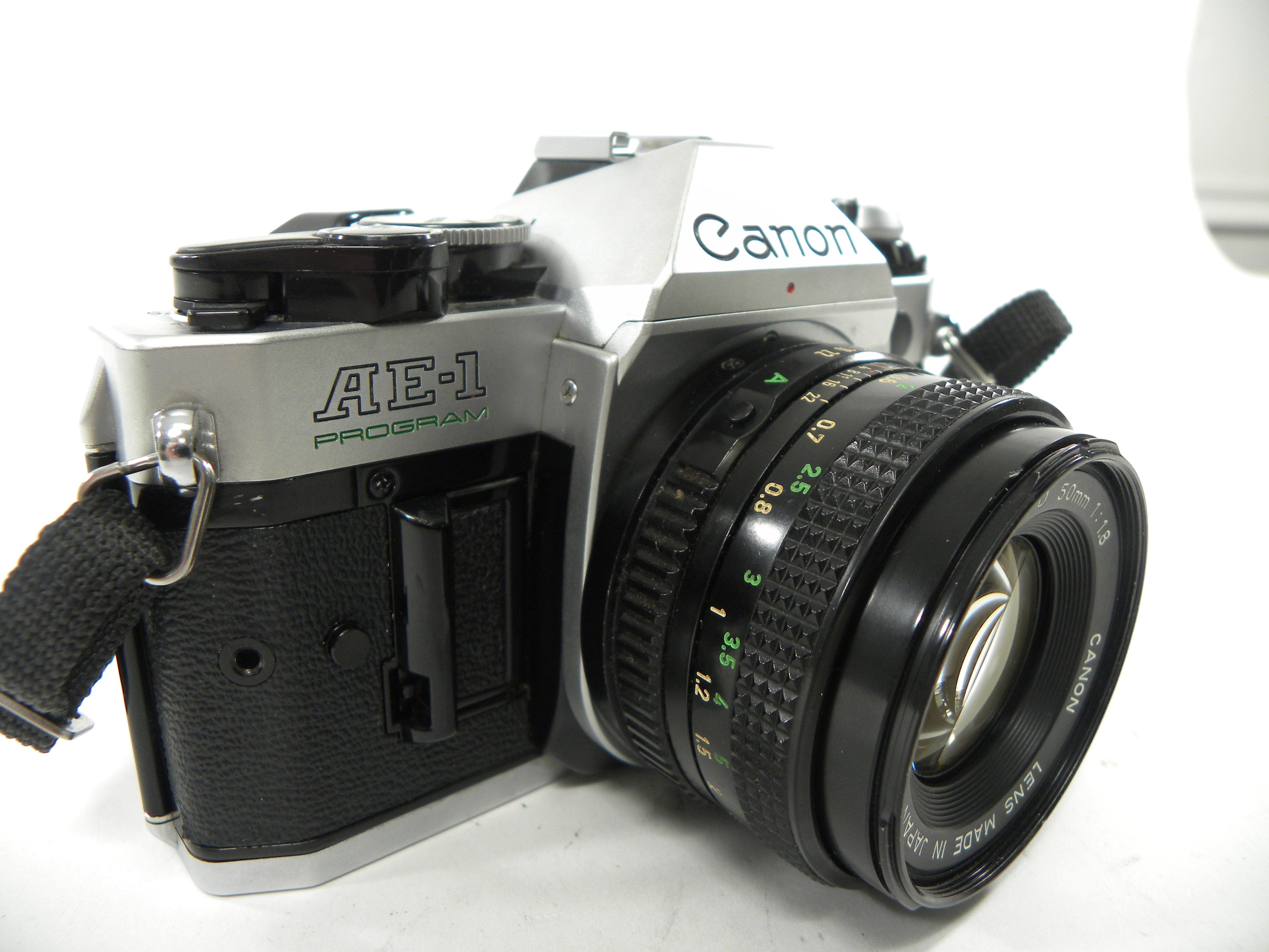 Canon AE-1 Program 35mm SLR Camera with a 50mm f/1.8 S.C. FD Lens