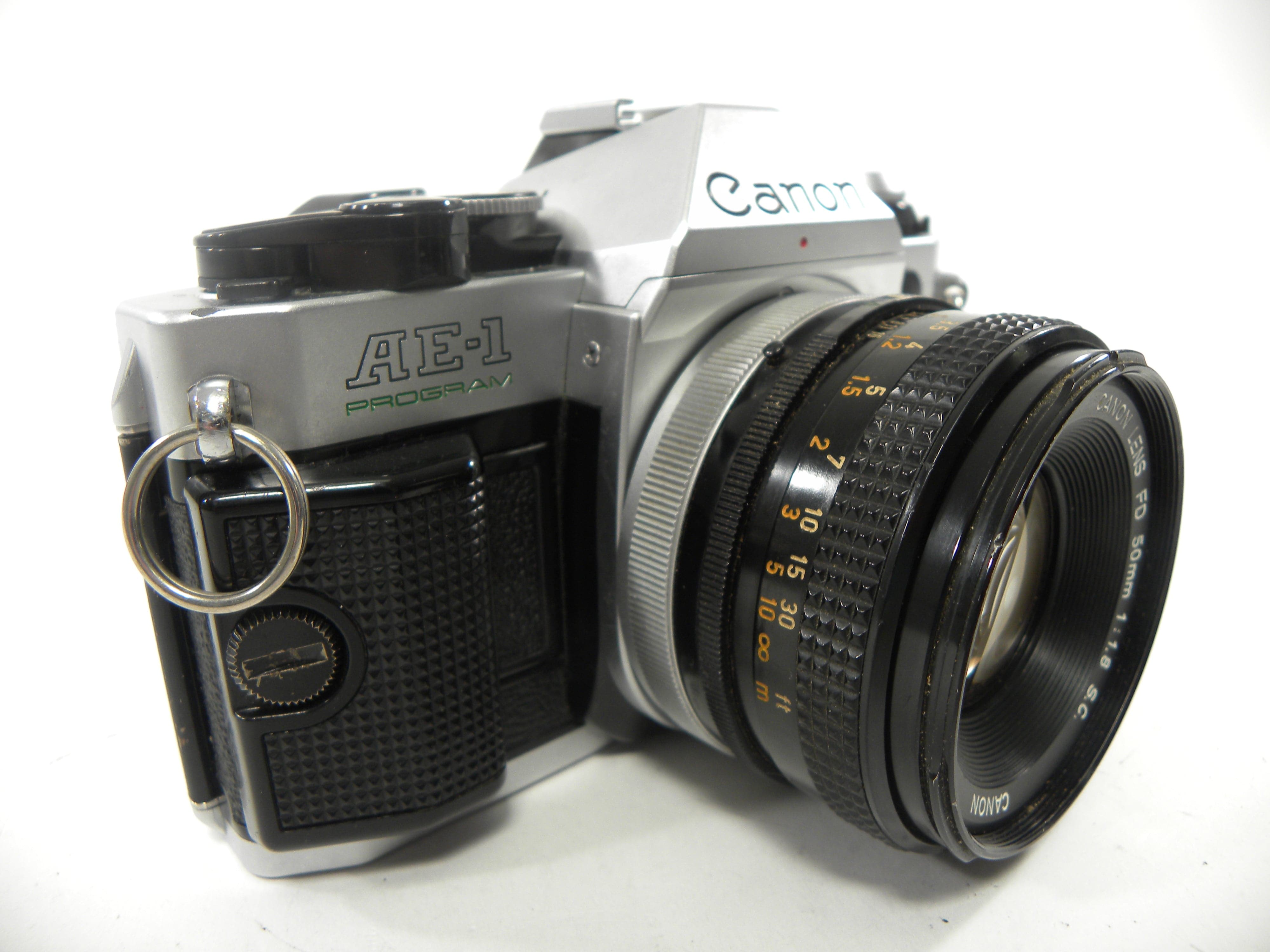 Canon AE-1 Program 35mm SLR Camera with a 50mm f/1.8 S.C. FD Lens