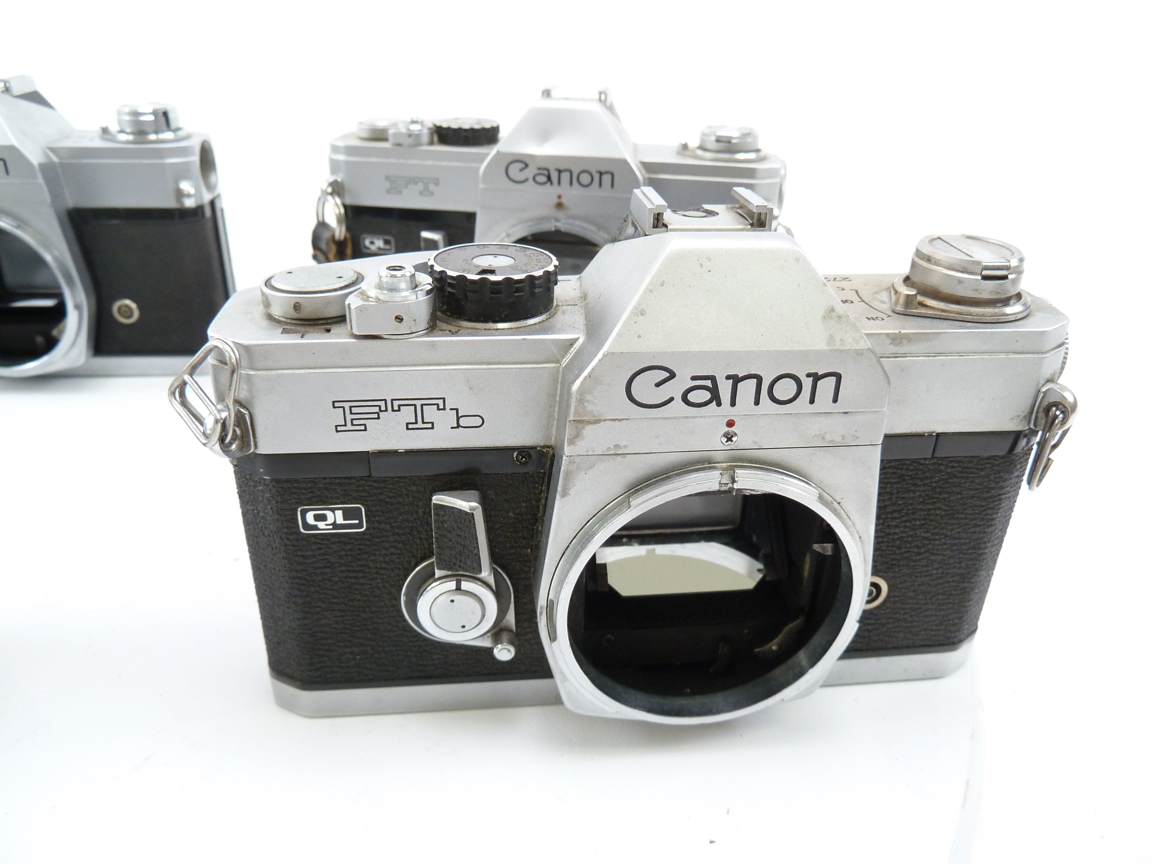 Canon Chrome FTB and FT Camera Bodies being sold AS IS for PARTS ONLY