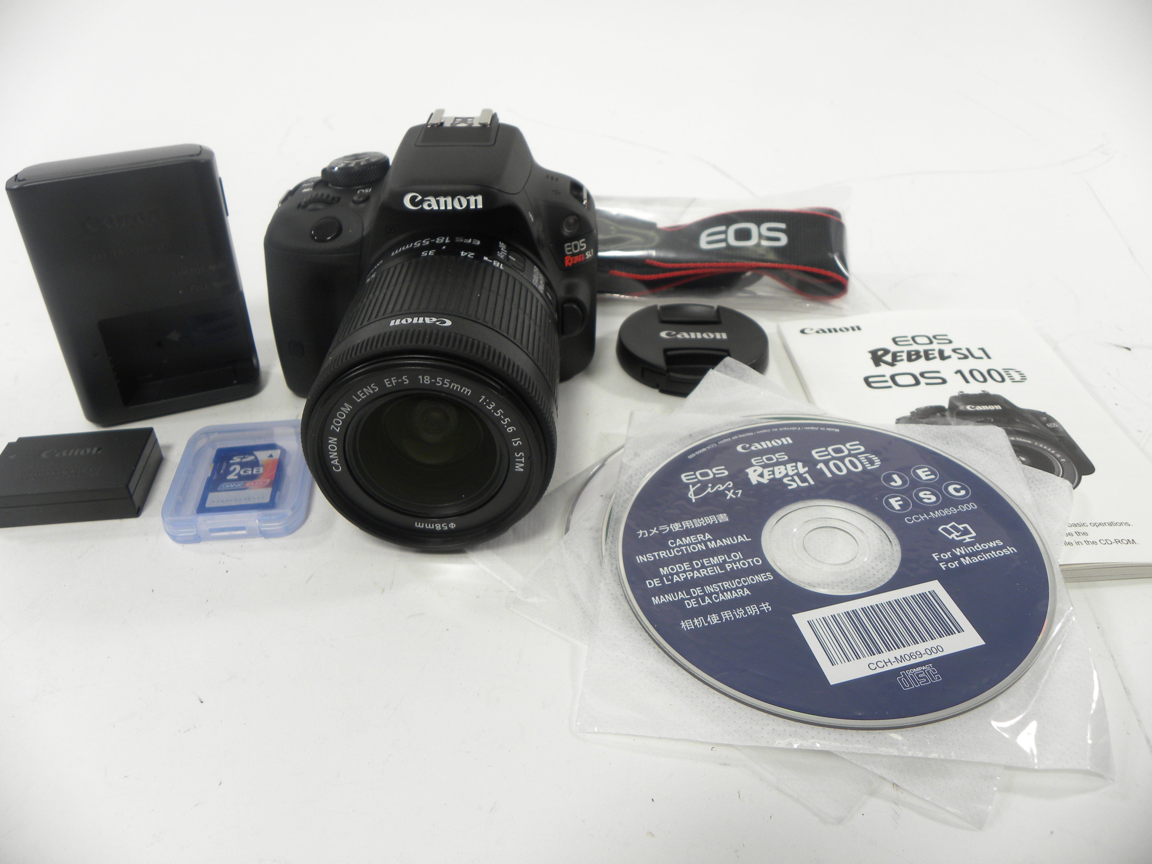 Canon EOS Rebel SL1 18mp Digital SLR w/EF-S 18-55 IS STM Shutter Ct. 749