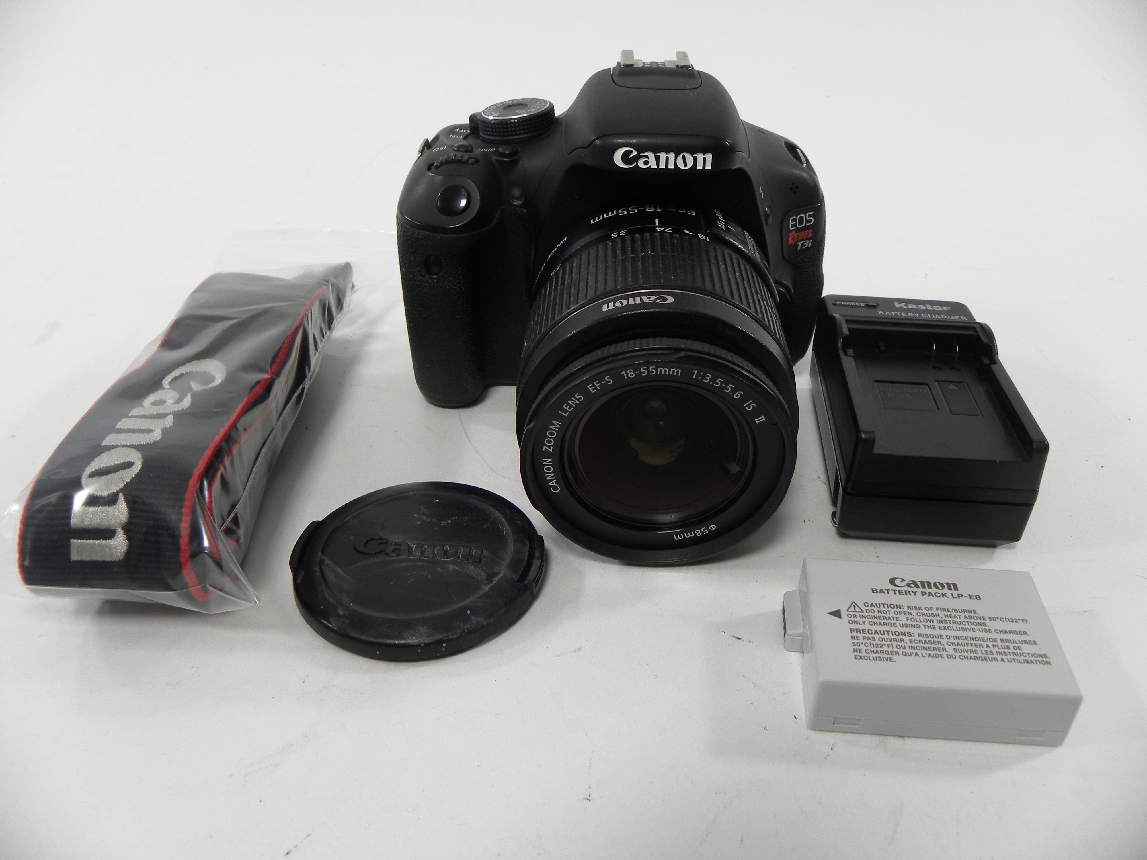 Canon EOS Rebel T3i 18mp Digital SLR w/EF-S 18-55 IS II Shutter Ct. 75,619