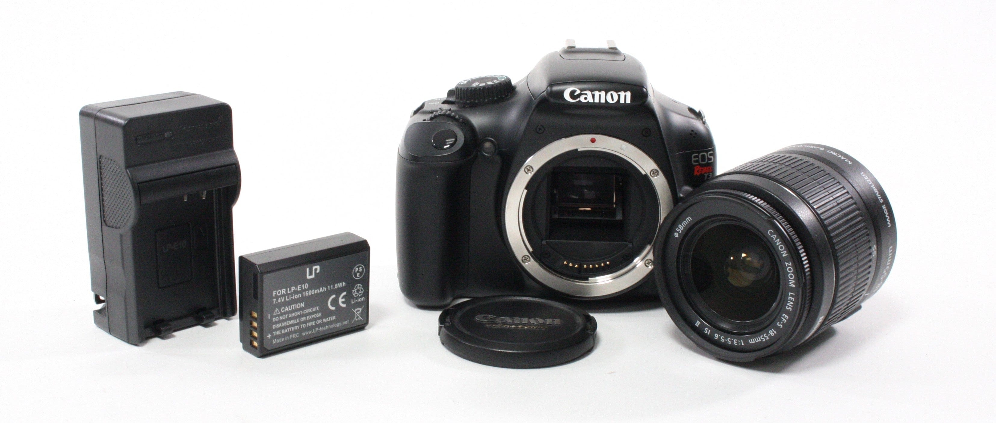 Canon Rebel T3 DSLR with 18-55mm f/3.5-5.6 IS II Lens Shutter Count 535