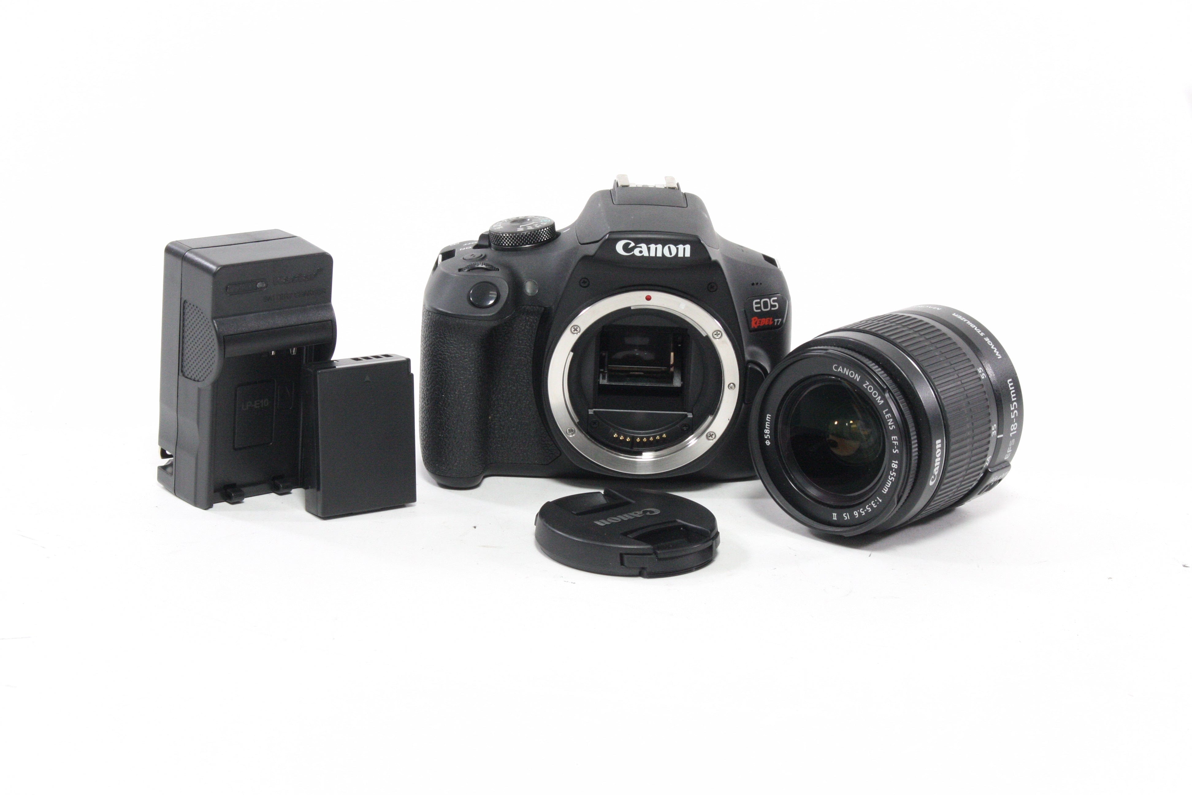 Canon Rebel T7 DSLR with 18-55mm f/3.5-5.6 IS II Lens Shutter Count 5,582