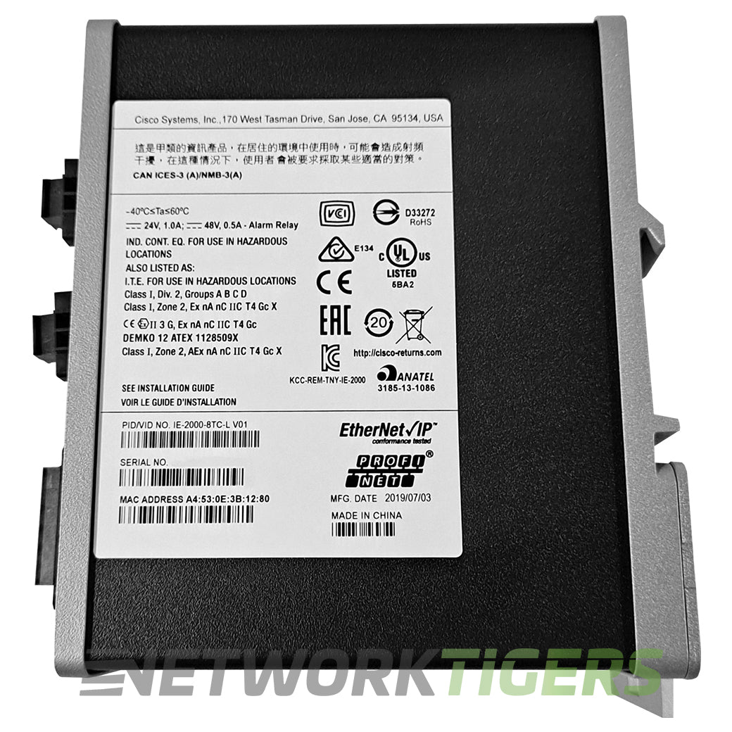 Cisco IE-2000-8TC-L Industrial Ethernet 2000 8x FE RJ45 2x 10/100 Combo Switch