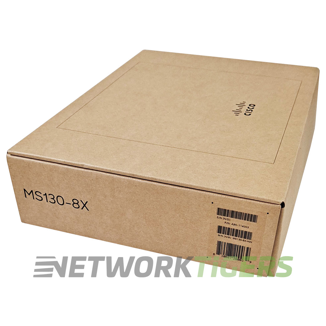 New Cisco Meraki MS130-8X-HW 6x MultiGB PoE++ RJ45 2x 10GB SFP+ Unclaimed Switch