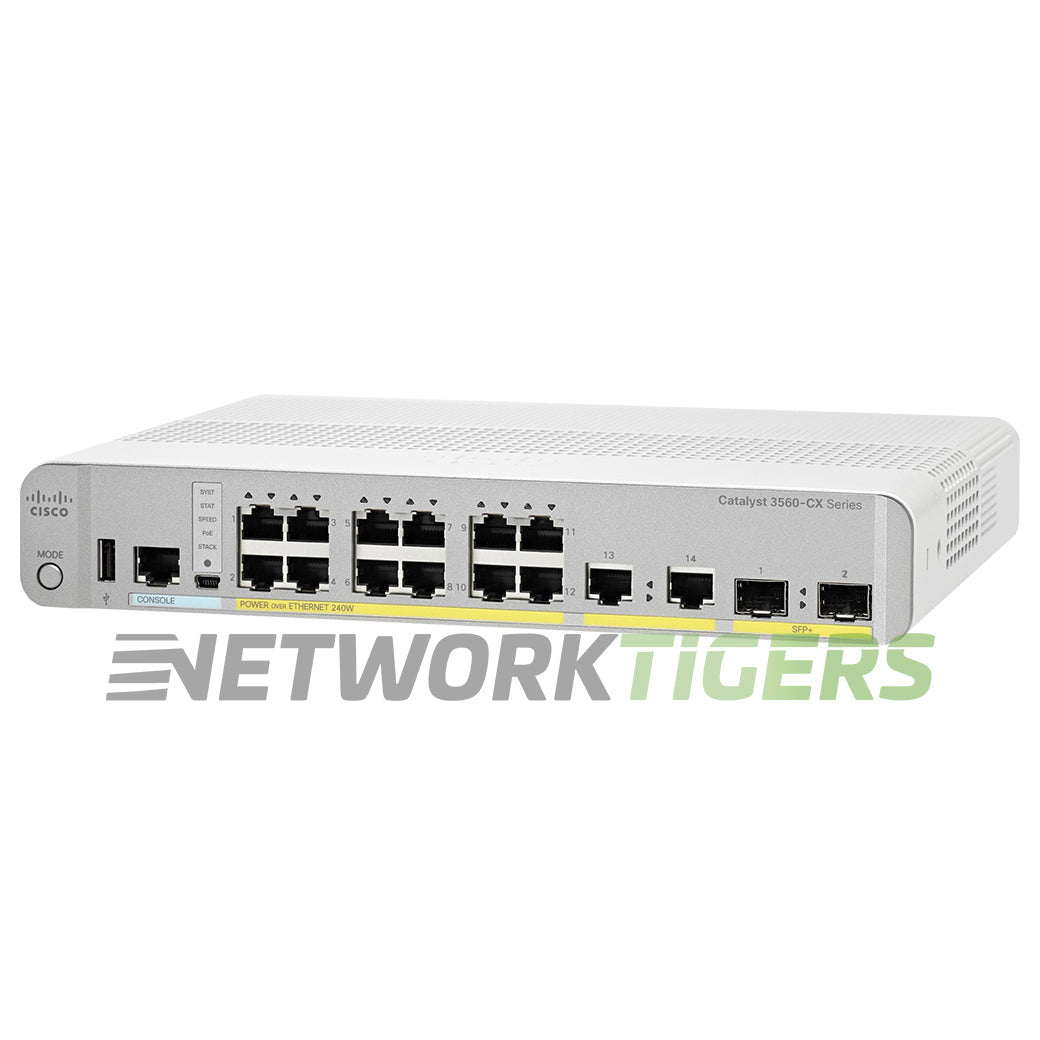 Cisco WS-C3560CX-12PD-S 12x 1GB PoE+ RJ45 2x 10GB SFP+ Base Switch