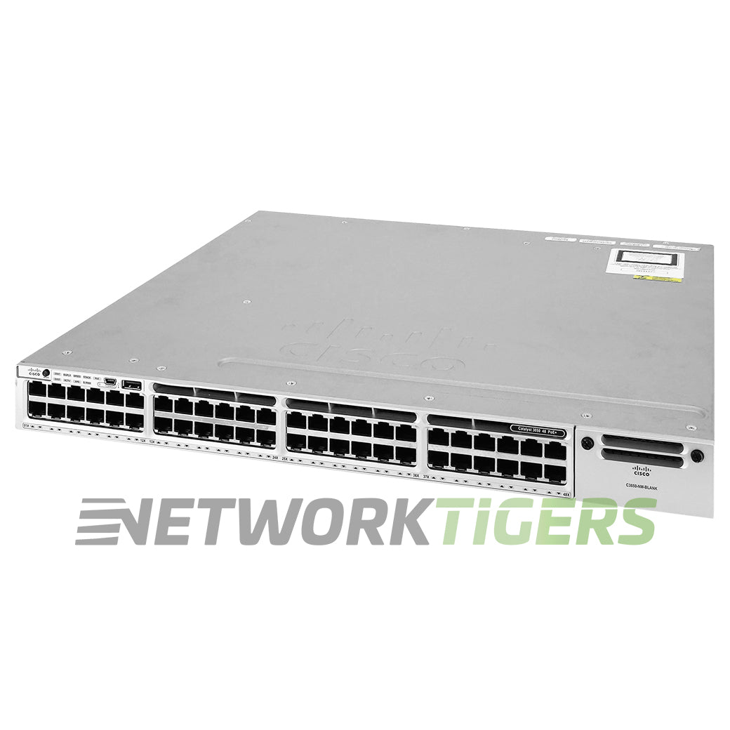 NEW Cisco WS-C3850-48P-E 48x 1GB PoE+ RJ45 1x Module Slot Switch