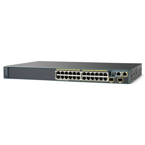 Cisco Catalyst 2960S 24 Port 10/100/1000 PoE Gigabit Switch w/ 2 SFP+ - WS-C2960S-24PD-L Refurbished
