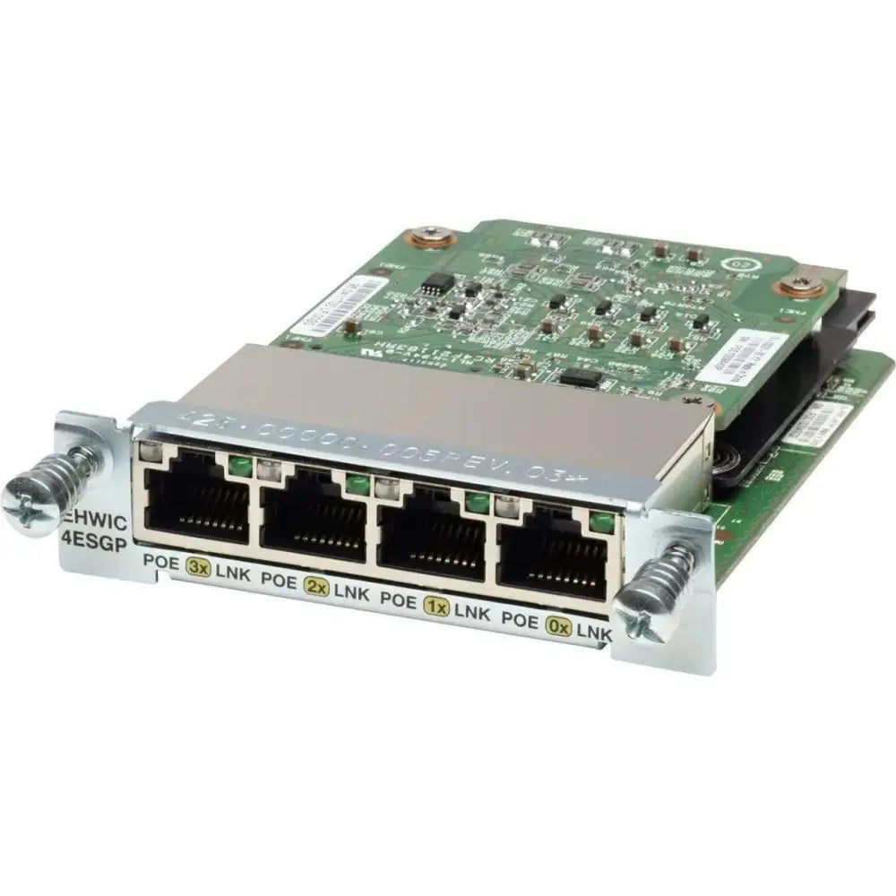 Cisco EHWIC-4ESG-P 4-Port Gigabit Ethernet PoE EHWIC for ISR 1900 2900 3900 - Refurbished
