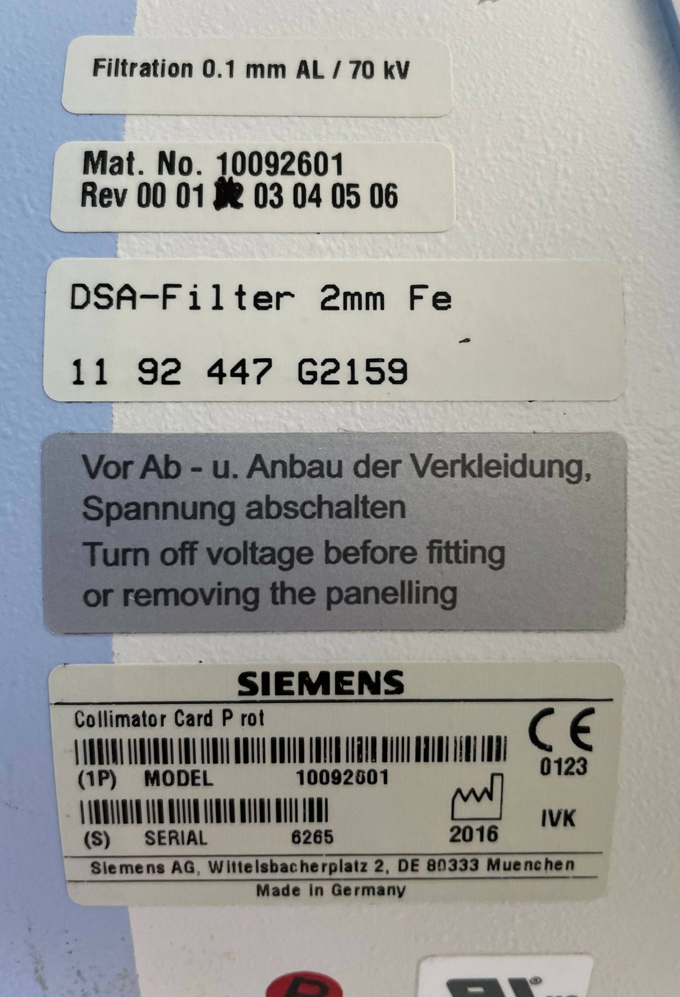 COLLIMATOR CARD P-ROT (10092601/10092001 SIEMENS