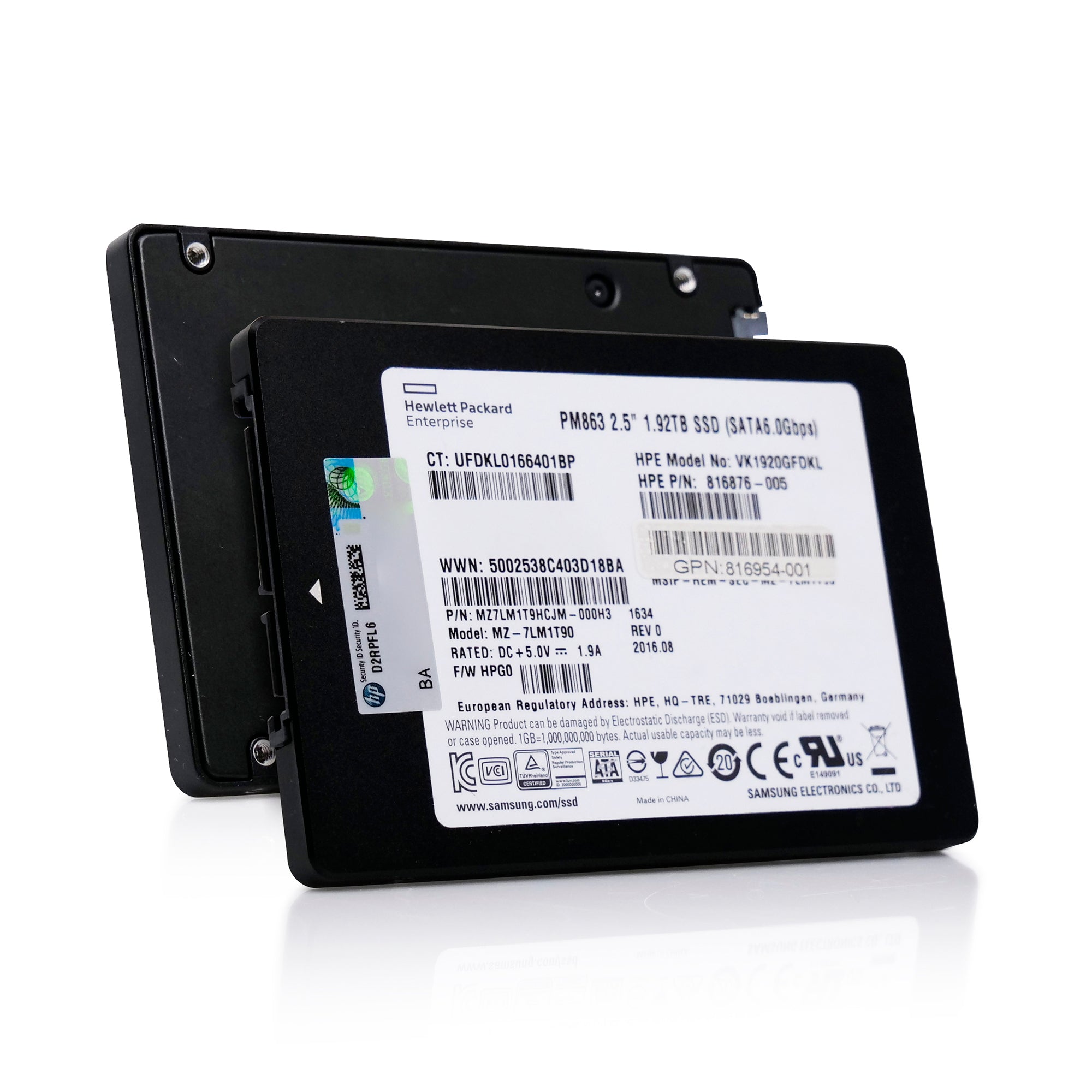 HP VK1920GFDKL 1.92TB SATA 6Gb/s 3D TLC 2.5in Solid State Drive