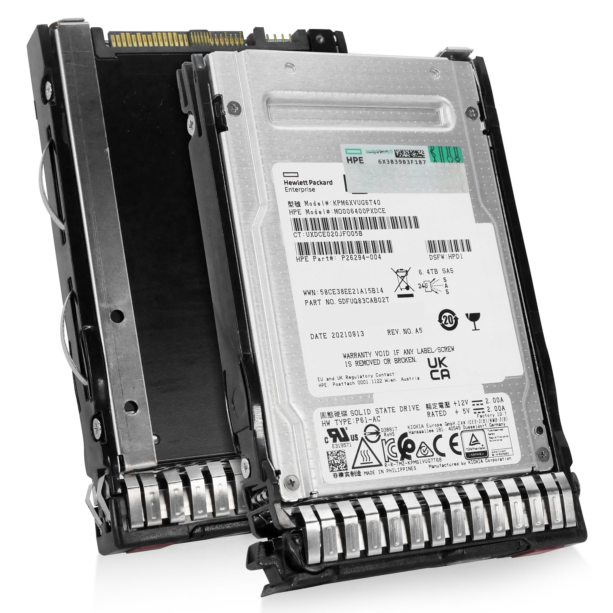 HP Generation 8 MO006400PXDCE P26294-004 6.4TB 3 DWPD SAS-4 24Gb/s 3D TLC 2.5in Refurbished SSD
