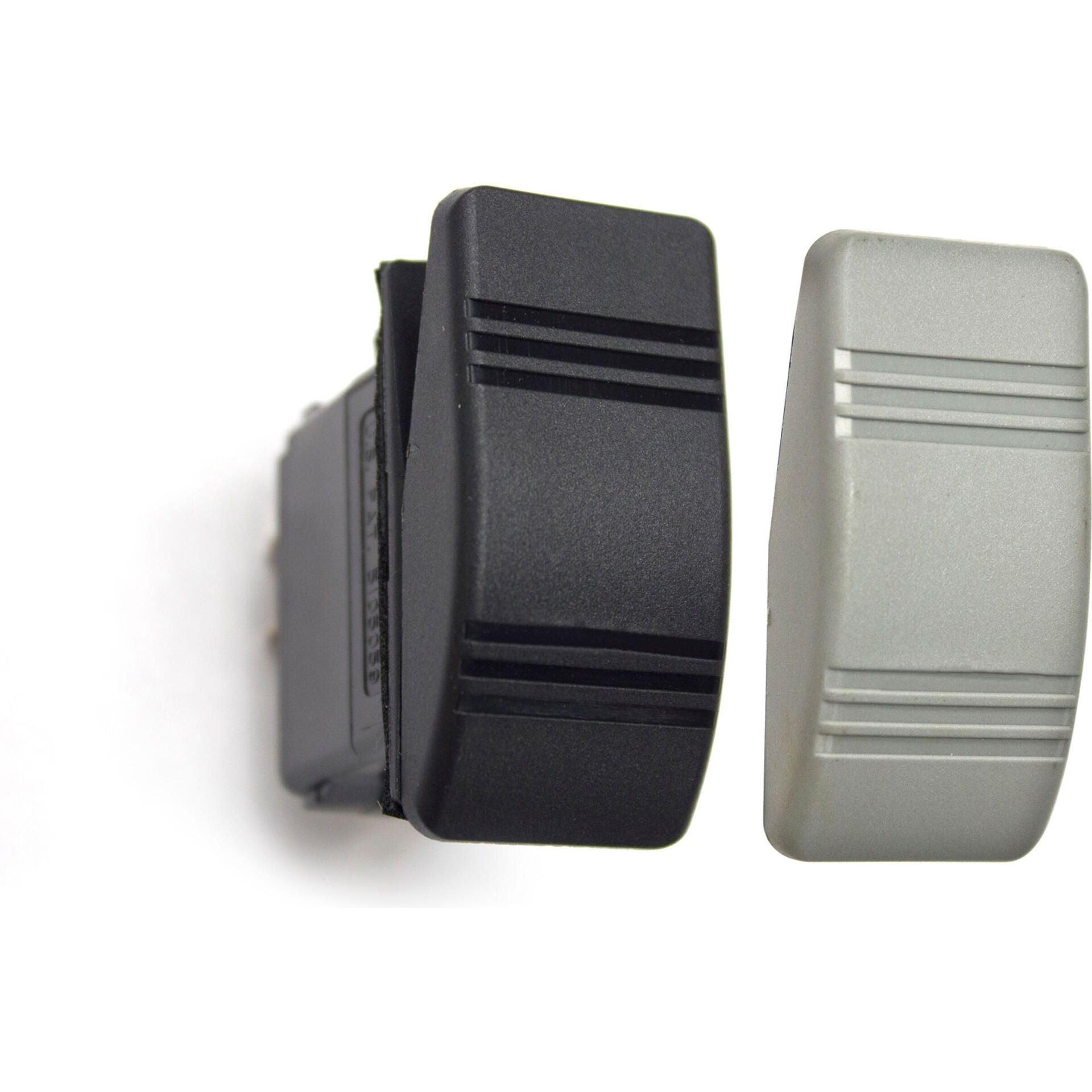 Sierra RK19710TP Contura III Non-Illuminated Weather Resistant Rocker Switch, Mom On/Off, Black & Gray