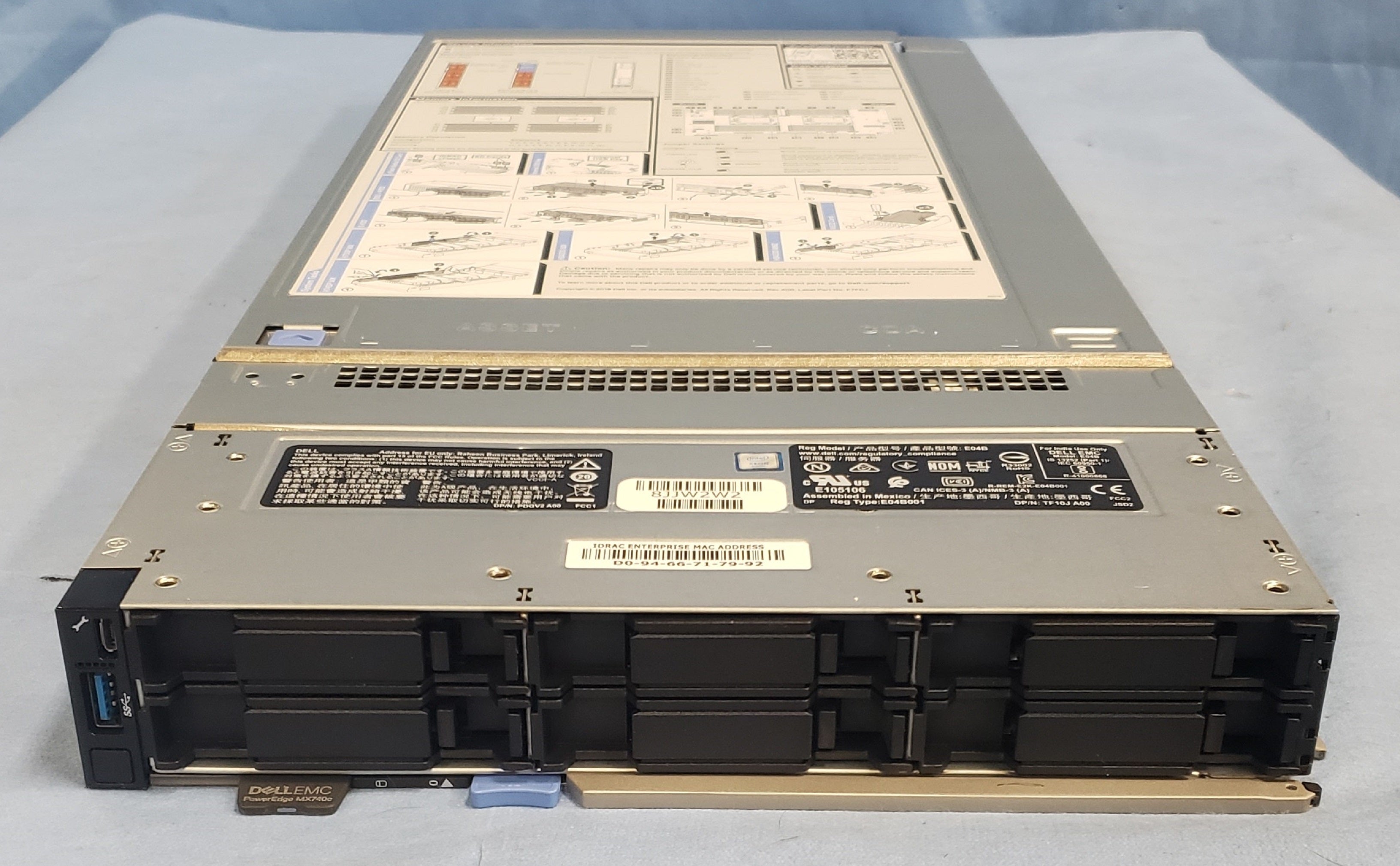 Dell PowerEdge MX740c Blade Server 2x 18C Gold 6254 3.1GHz 256GB RAM H730p 25GbE
