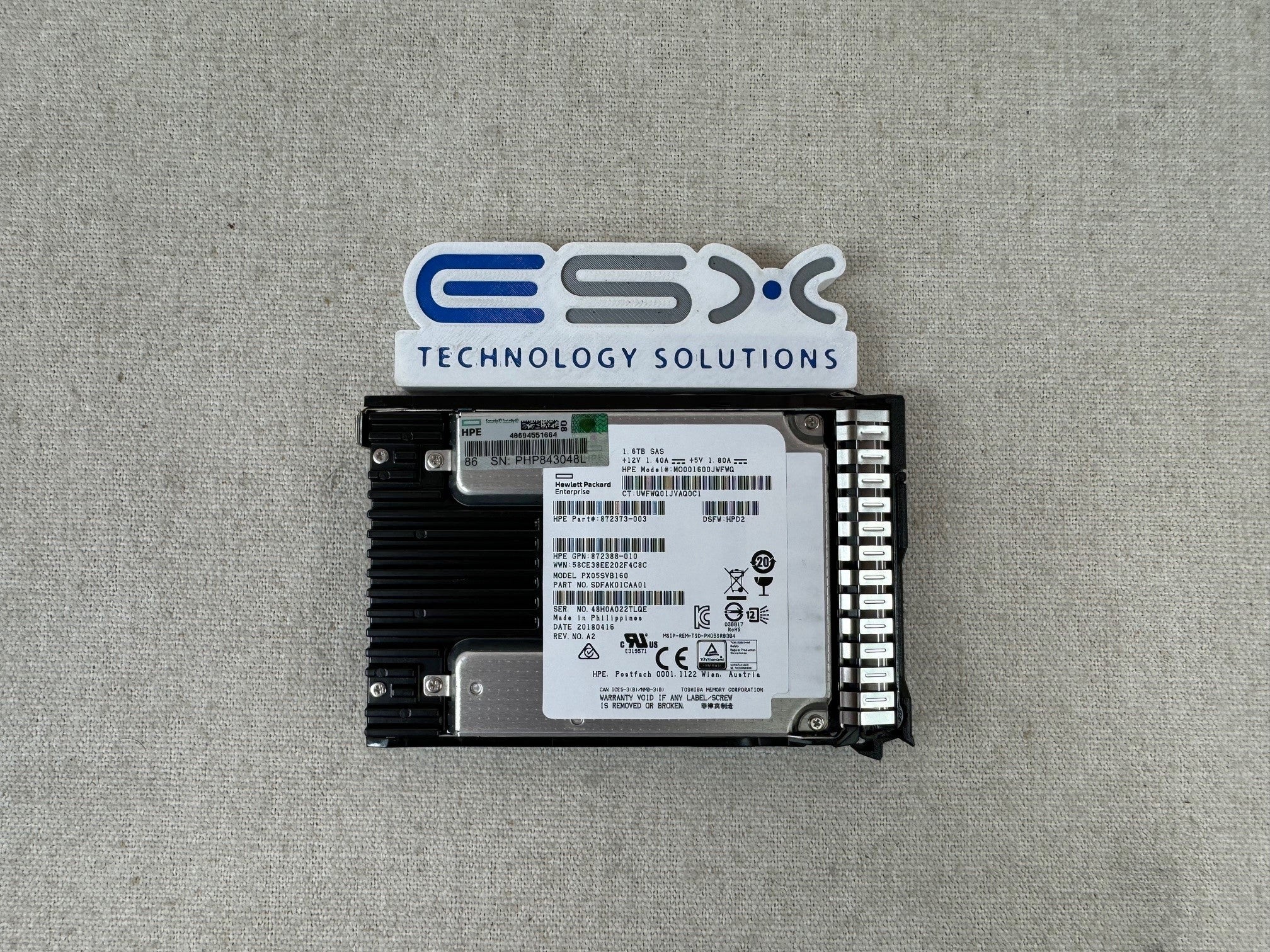 HP 872509-001 1.6TB 12Gb/s Mix Use 2.5” SAS SSD Solid State Drive 872382-B21