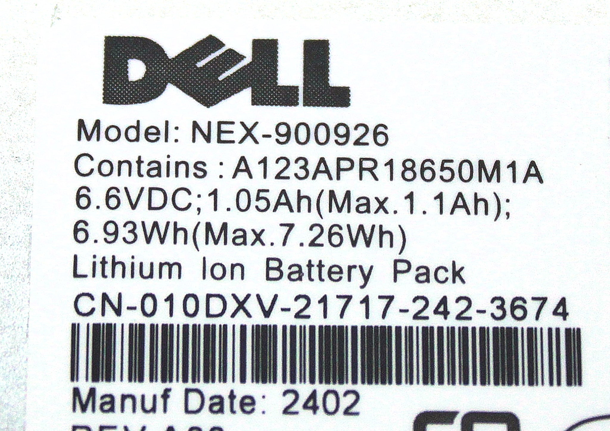 Dell 010DXV - PS6210 Backup Battery - Side View | Alo Tech Solutions