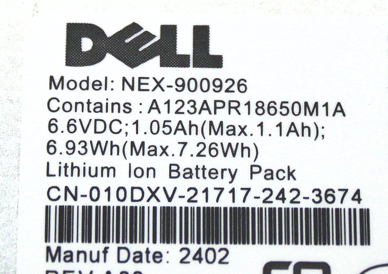 Dell 10DXV BACKUP BATTERY PS6210 (DELL)