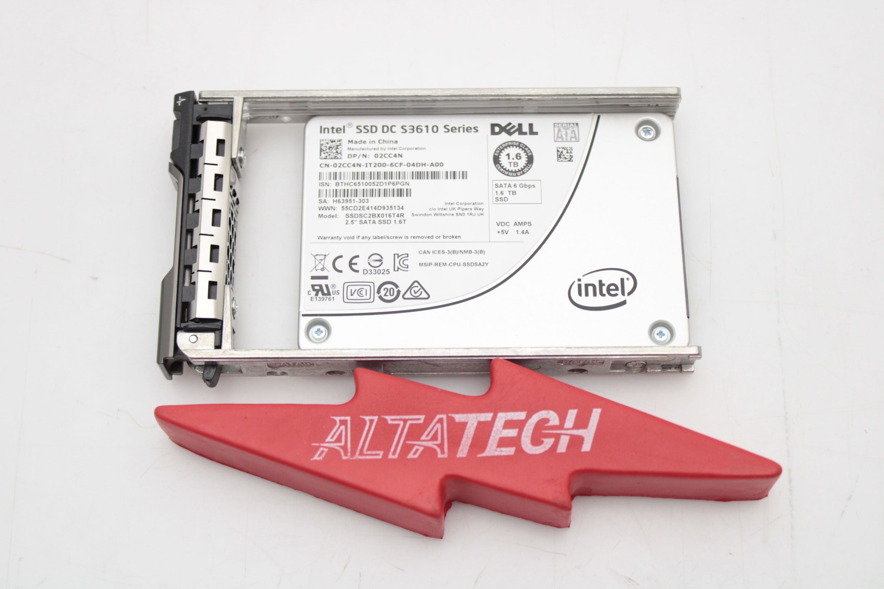 Dell 2CC4N 1.6TB SSD SATA 2.5 6G MU S3610 SSDSC2BX016T4R