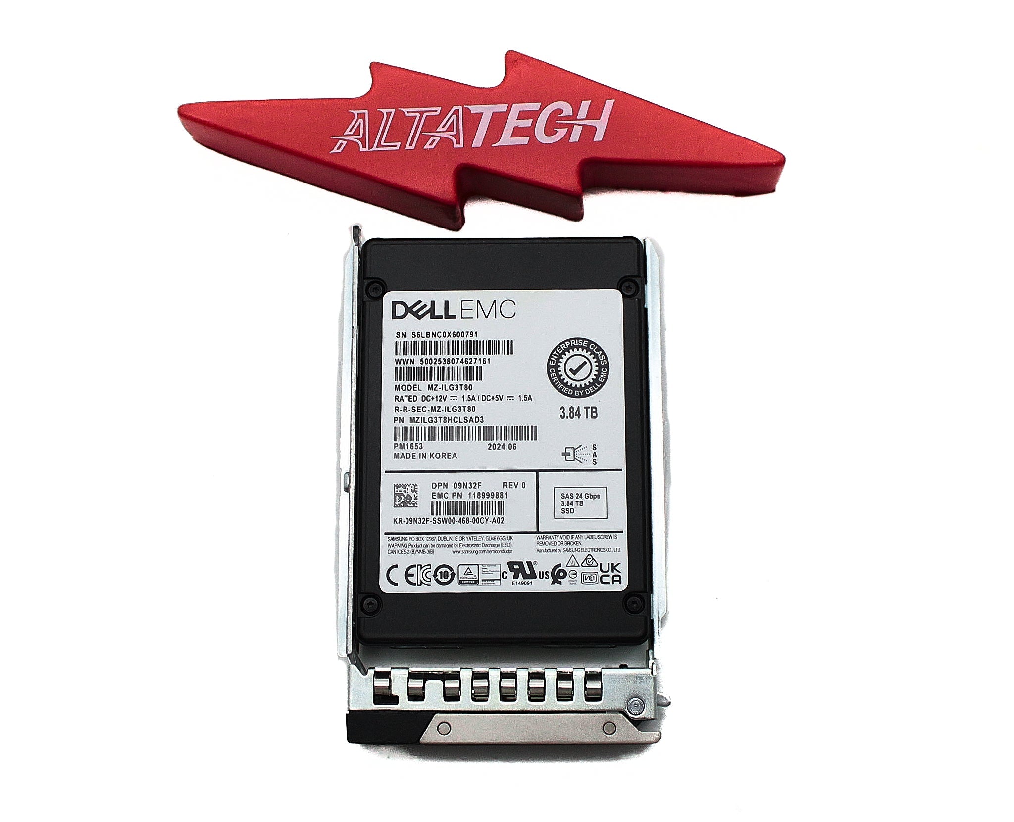 Dell 9N32F 3.84TB SSD SAS 2.5 24G RI TLC PM1653 MZILG3T8HCLSAD3 ME5