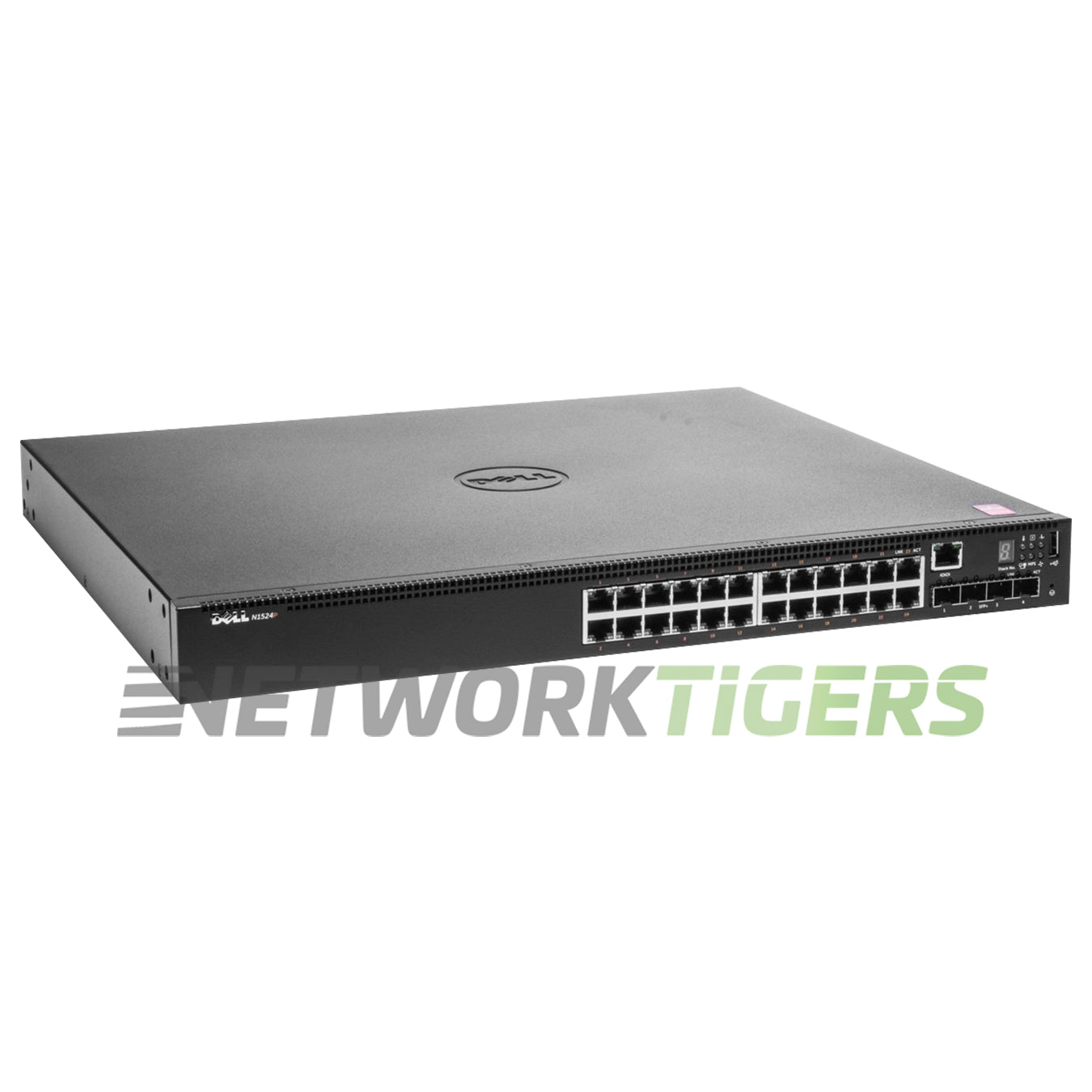 NEW Dell N1524P N1500 Series 24x 1GB PoE+ RJ45 4x 10GB SFP+ EMC Switch