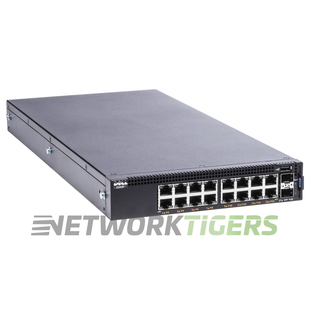 NEW Dell X1018P EMC X Series 16x 1GB PoE RJ45 2x 1GB SFP Switch