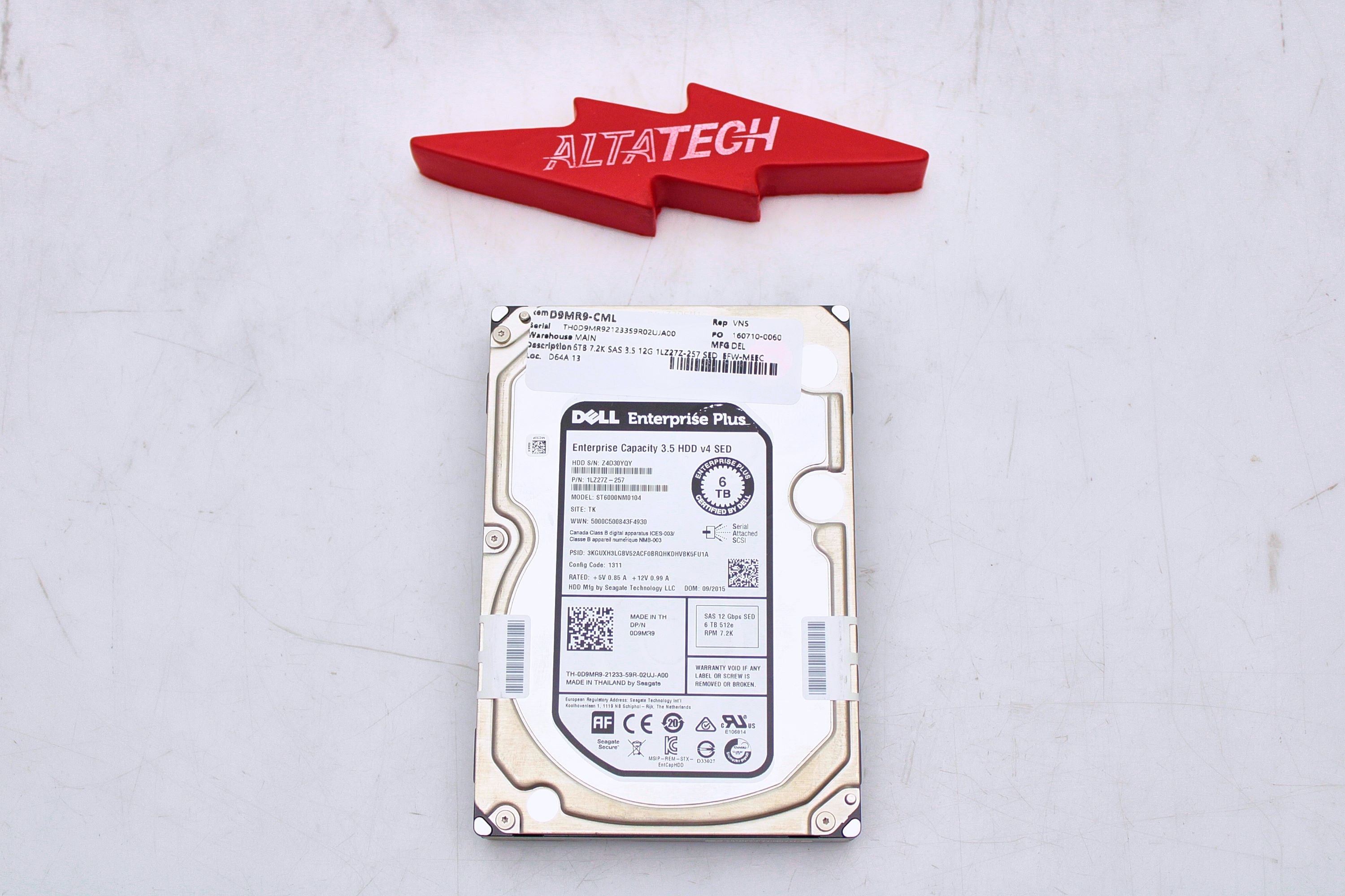 Dell D9MR9-CML 6TB 7.2K SAS 3.5 12G SED ST6000NM0104 / 1LZ27Z-257