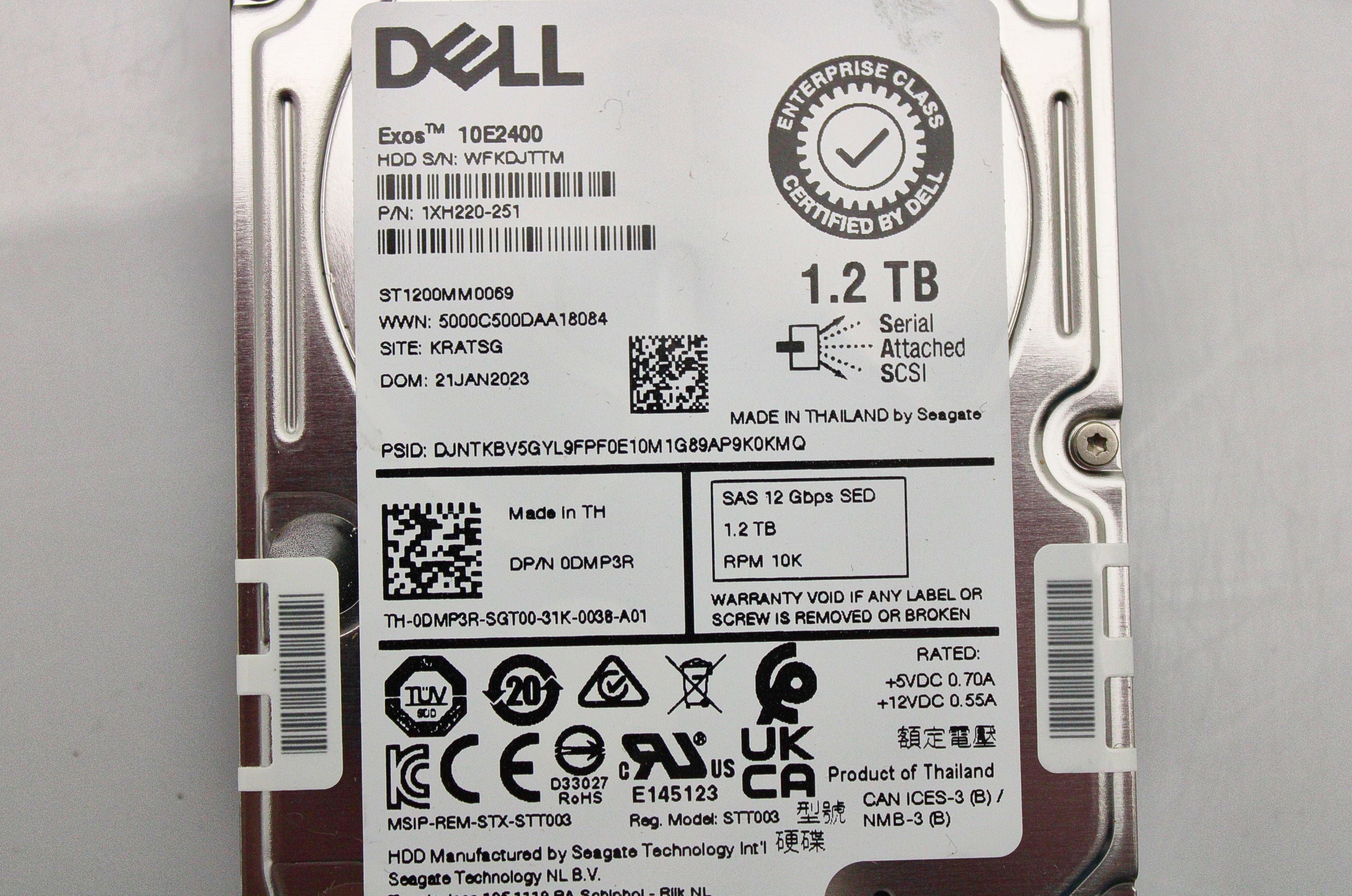 Dell DMP3R 1.2TB 10K SAS 2.5 12G SED HDD